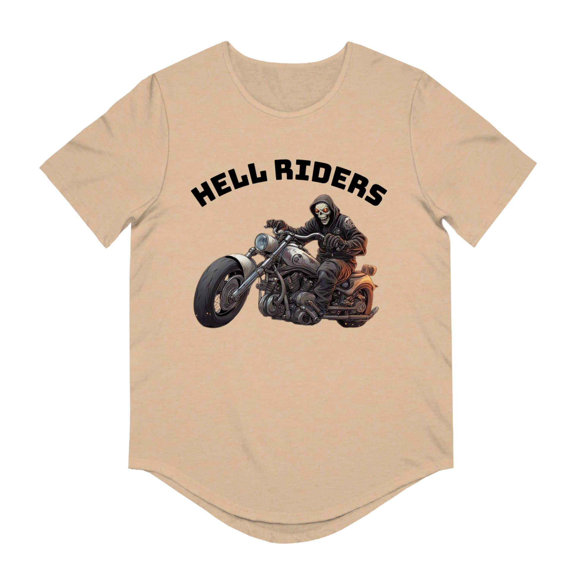 Hell Riders-Men's Jersey Curved Hem Tee, Biker Shirt, Hell Riders Tee, Motorcycle Apparel