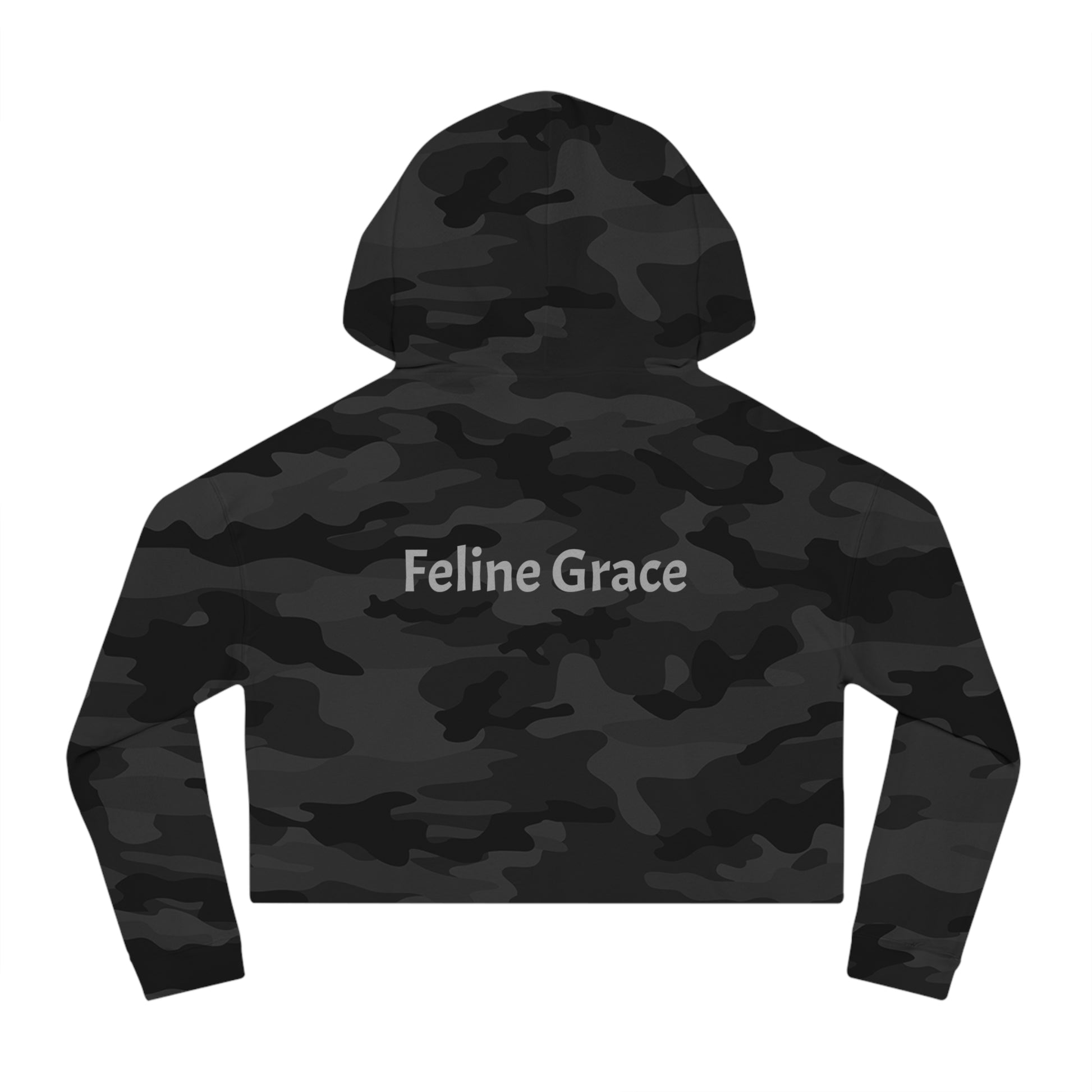 Cute Kitty Womens Cropped Hooded Sweatshirt