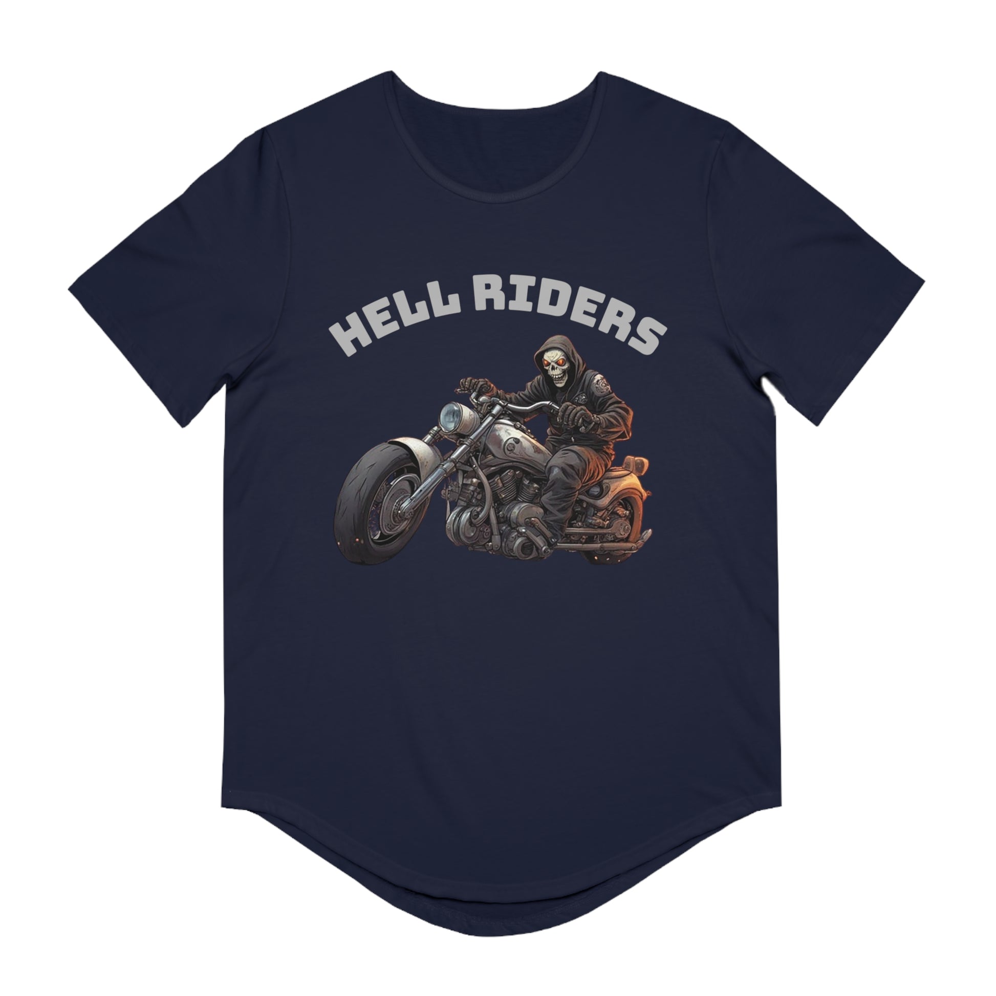 Hell Riders-Men's Jersey Curved Hem Tee, Biker Shirt, Hell Riders Tee, Motorcycle Apparel