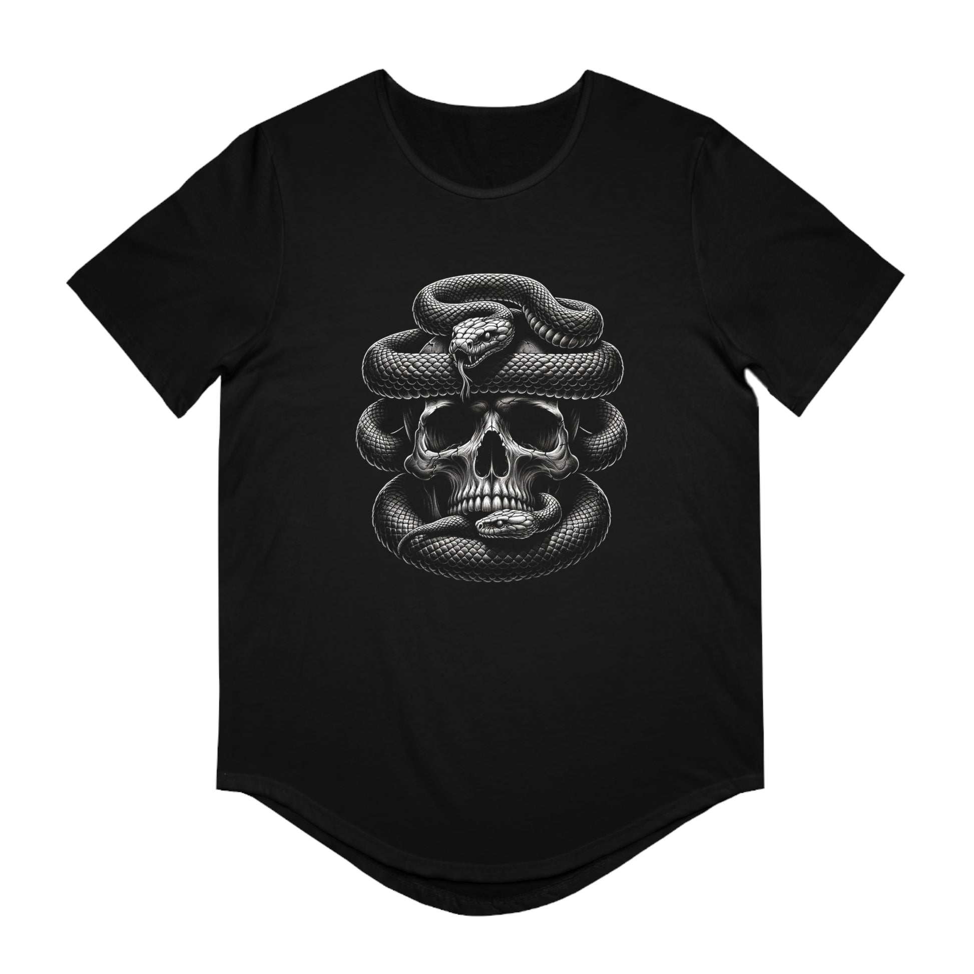 VOODOO SKULL-Men's Jersey Curved Hem Tee