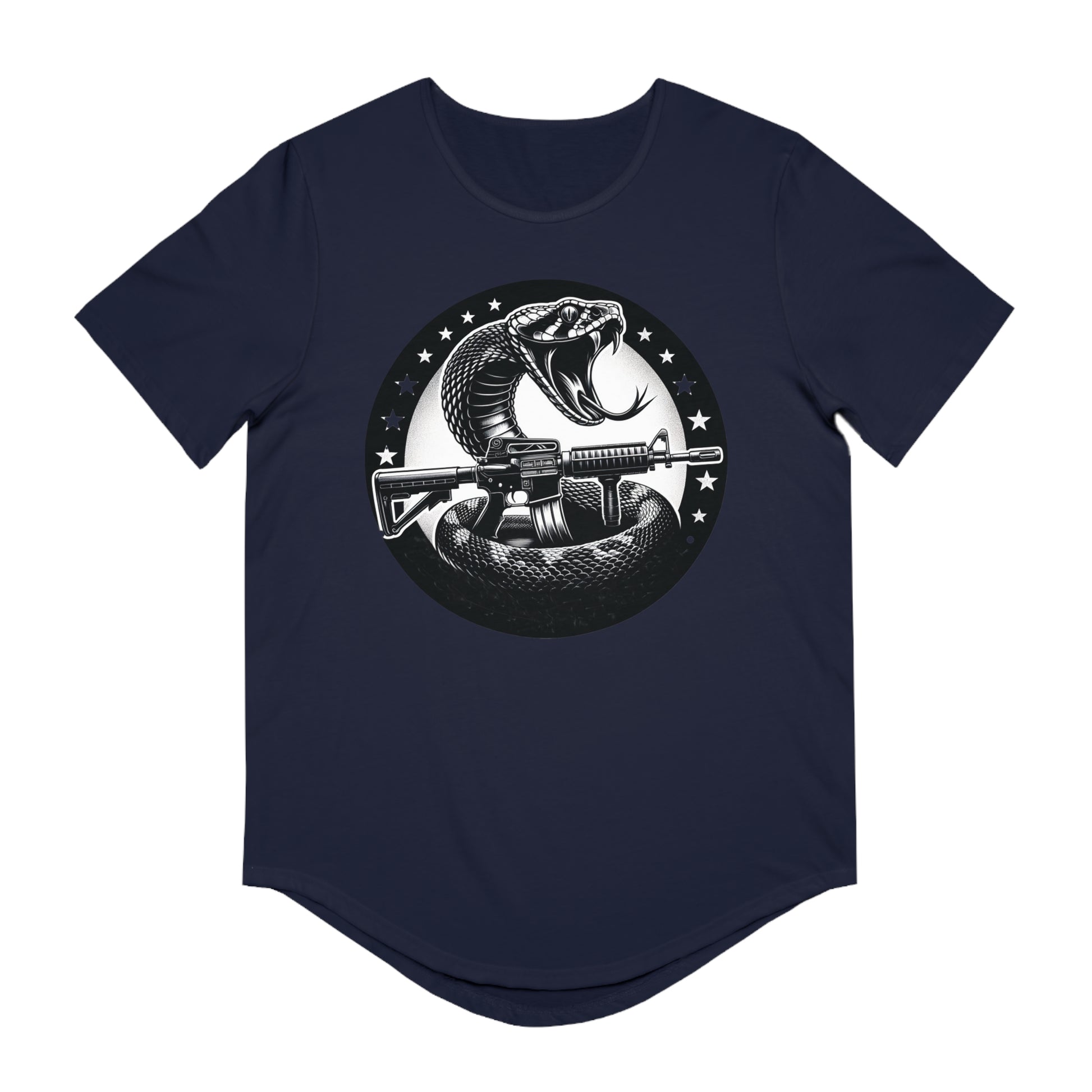 Assault Rifle Snake-Men's Jersey Curved Hem Tee