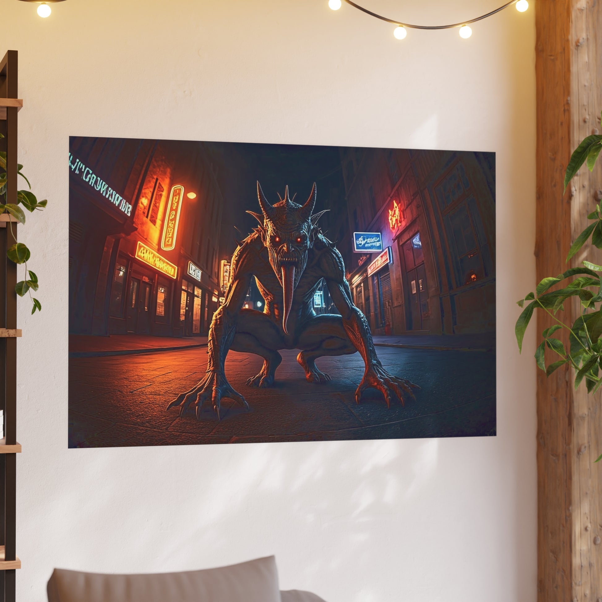 Demon on the Streets at Night Satin and Archival Matte Poster