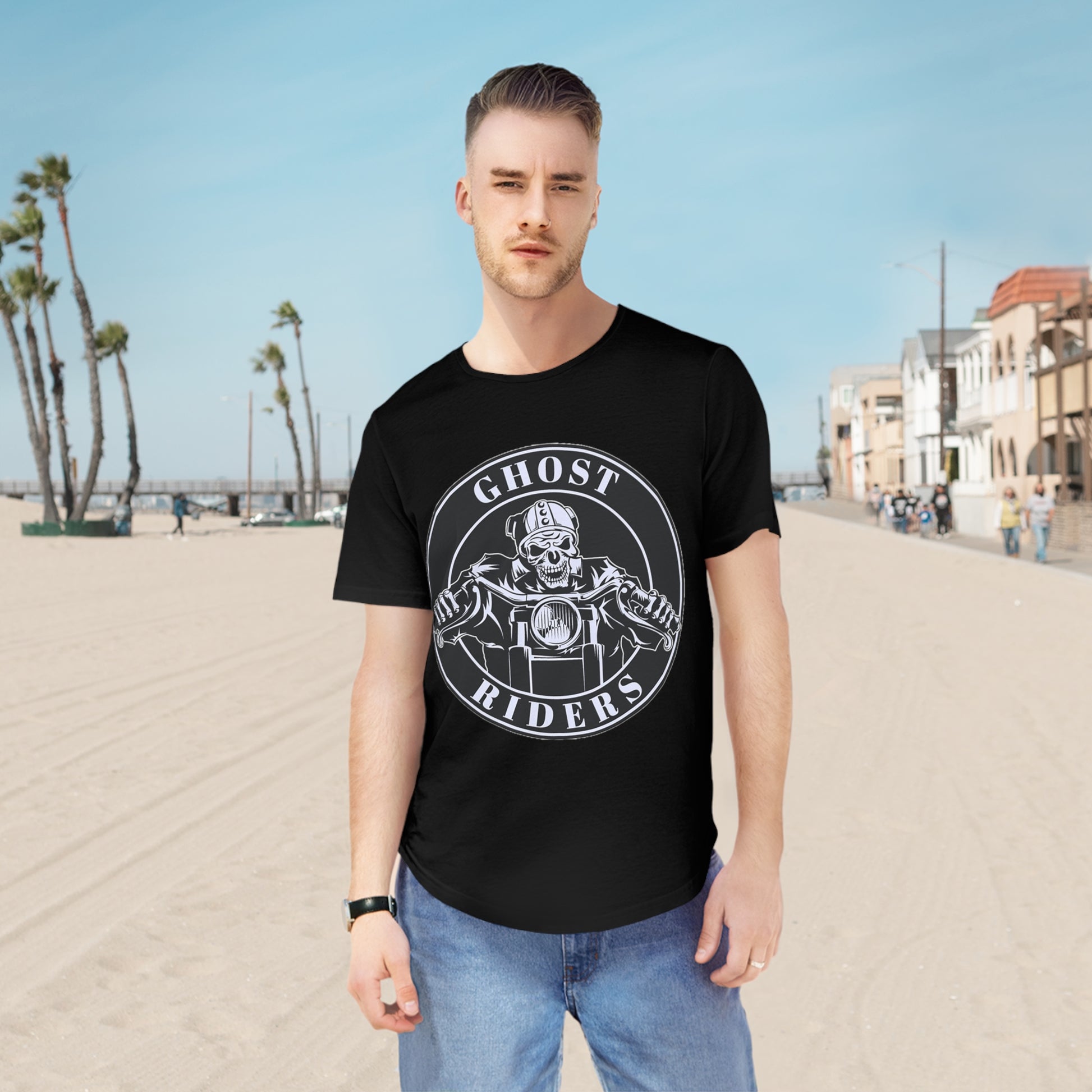 GHOST RIDERS Men's Jersey Curved Hem Tee