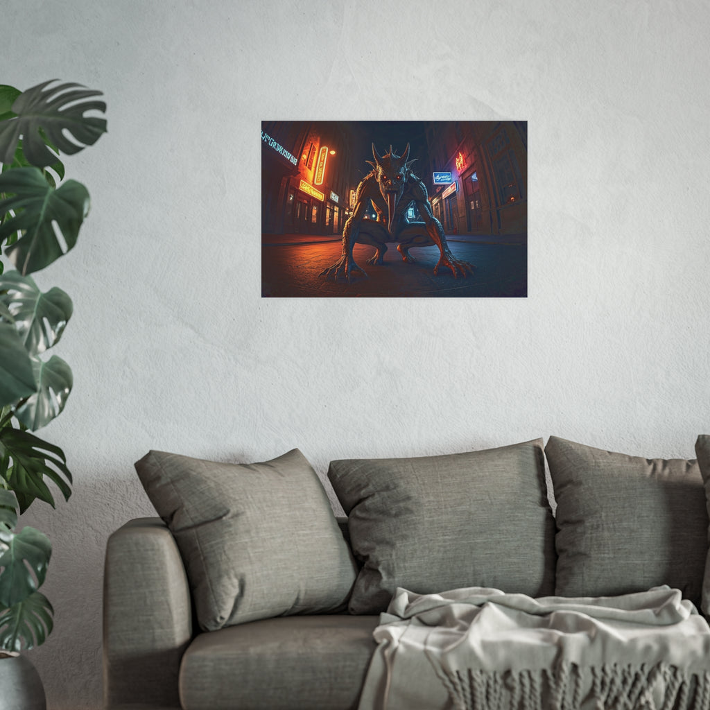 Demon on the Streets at Night Satin and Archival Matte Poster