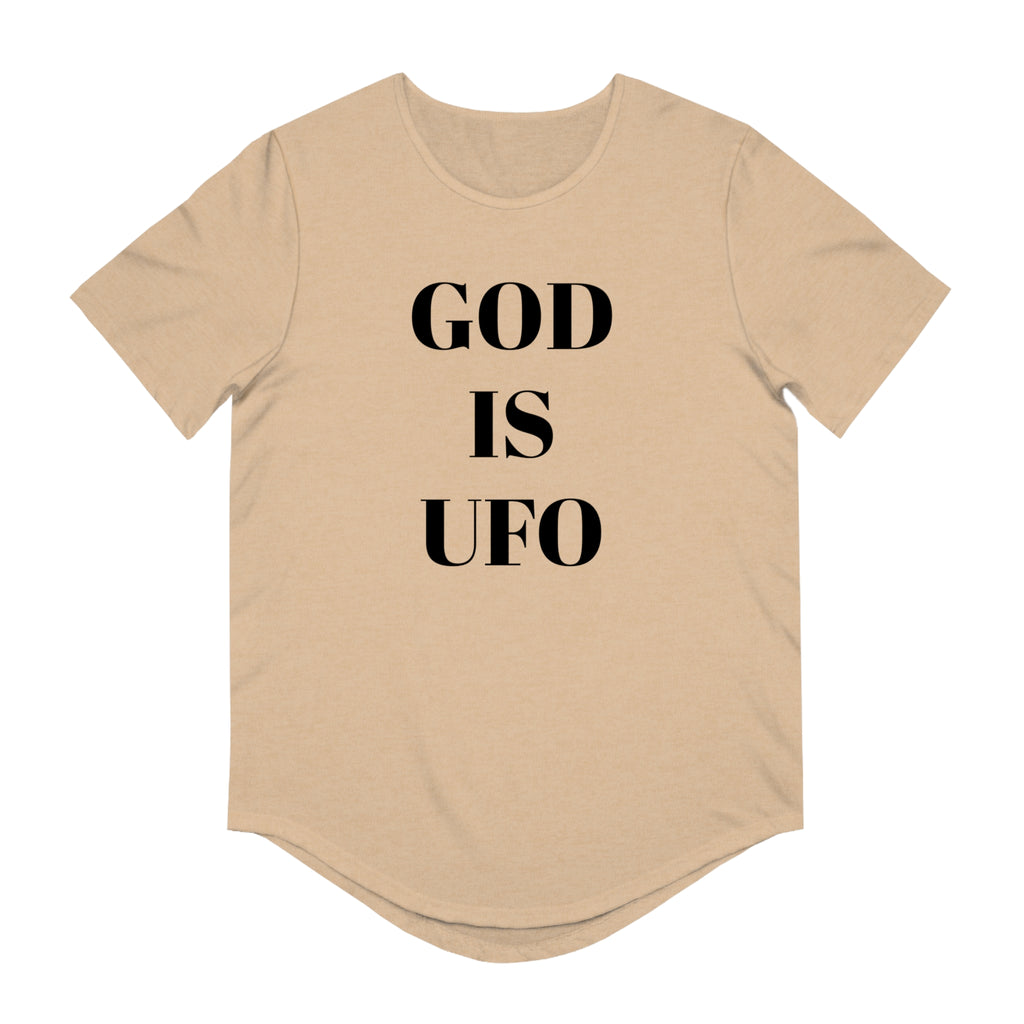 God is UFO Men's Jersey Curved Hem Tee