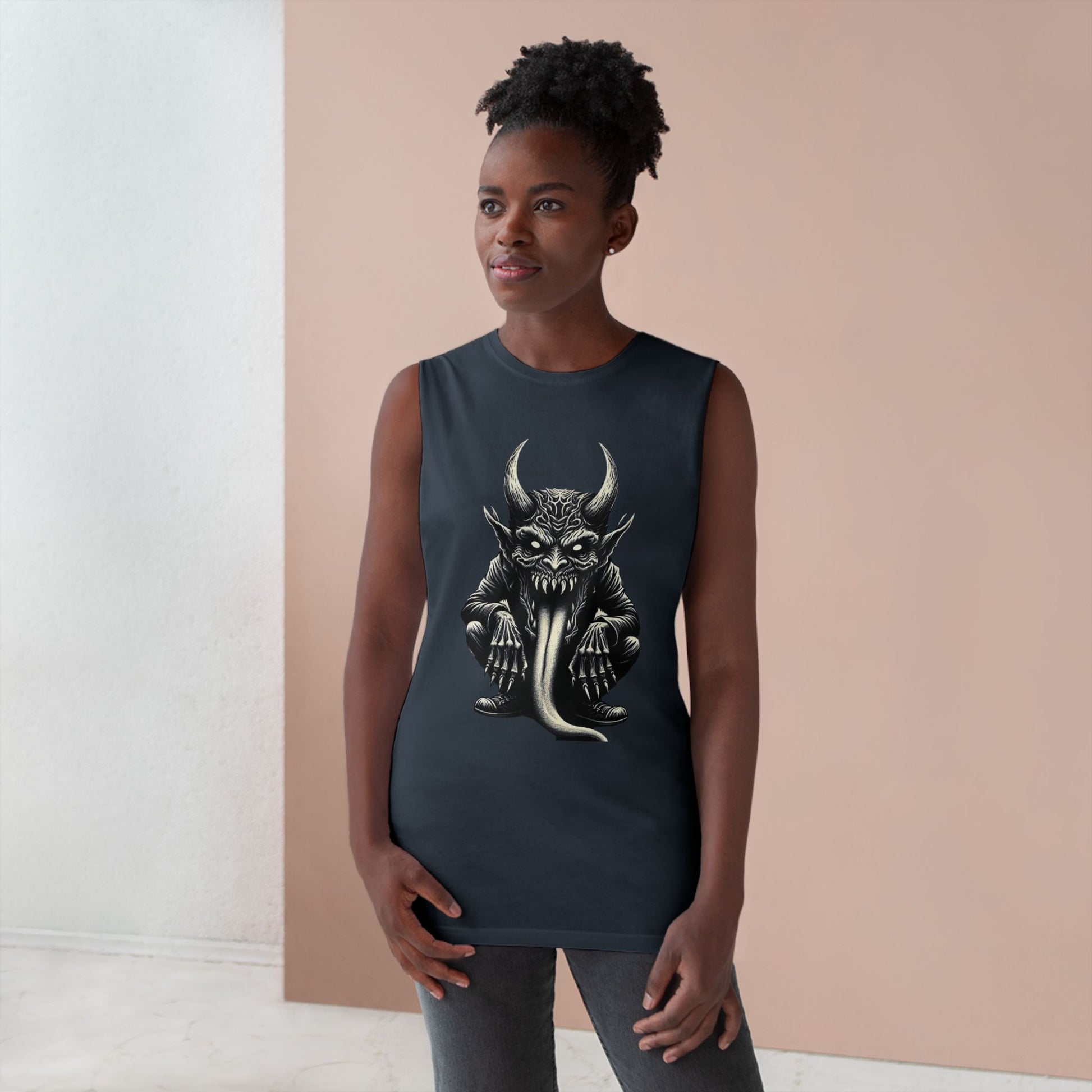 Demon Sleeveless Tee-Unisex Graphic Tank Top featuring Demon Design, Streetwear
