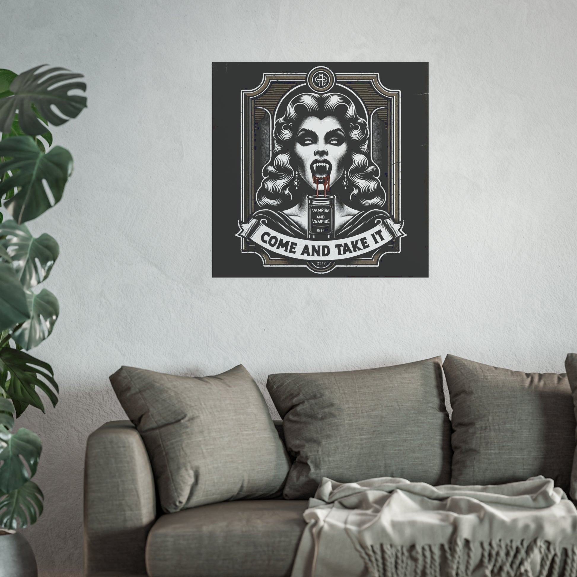 Vampire Art Poster, Gothic Wall Decor, Horror Art Print