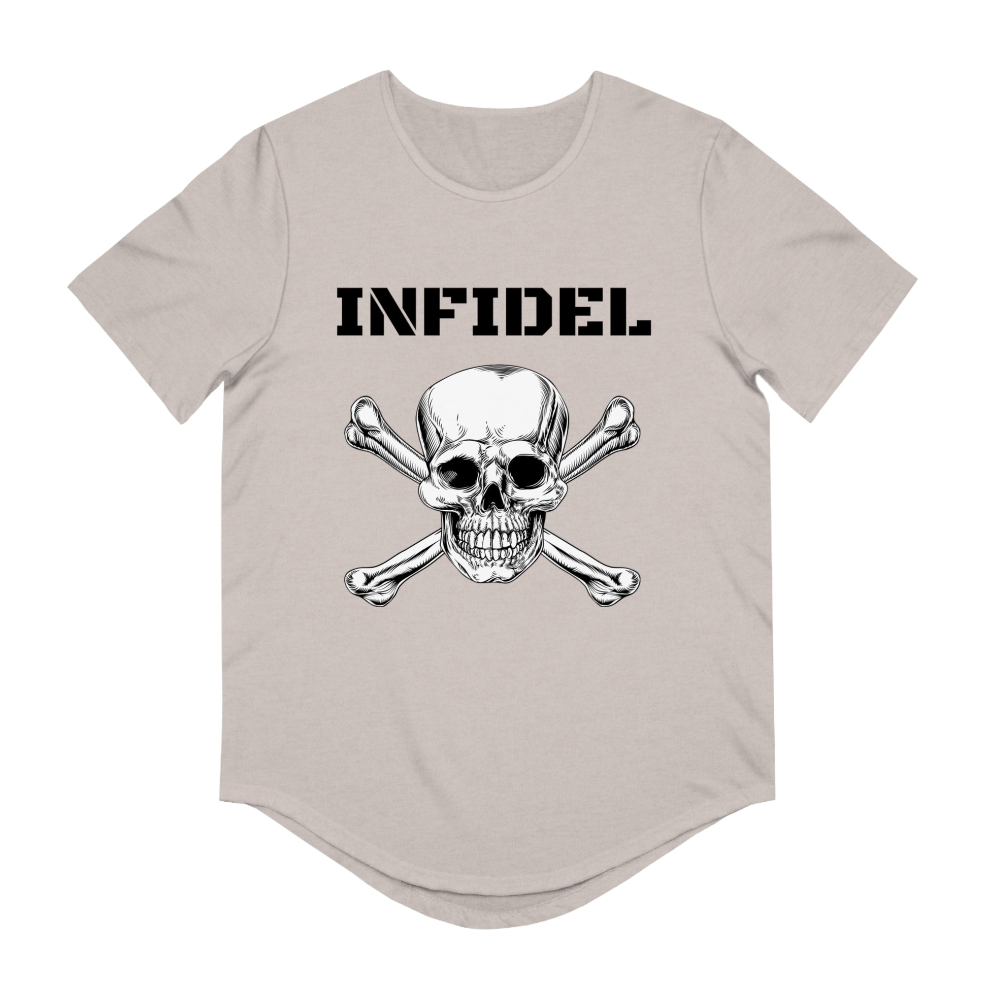 Skull and Crossbones-Infidel Skull Design, Casual Streetwear, Edgy Style, Unique Fashion Statement