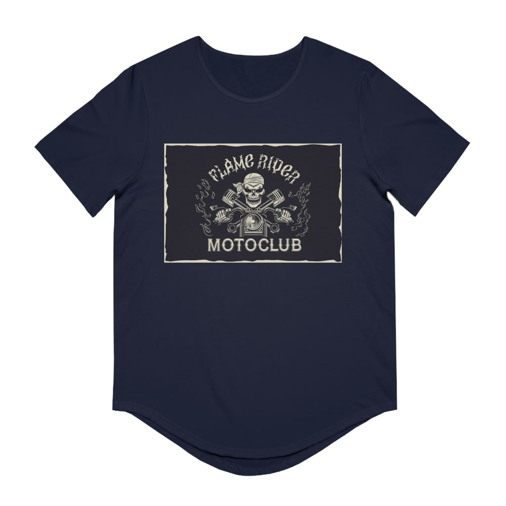 Flame Riders Moto Club Men's Jersey Curved Hem Tee