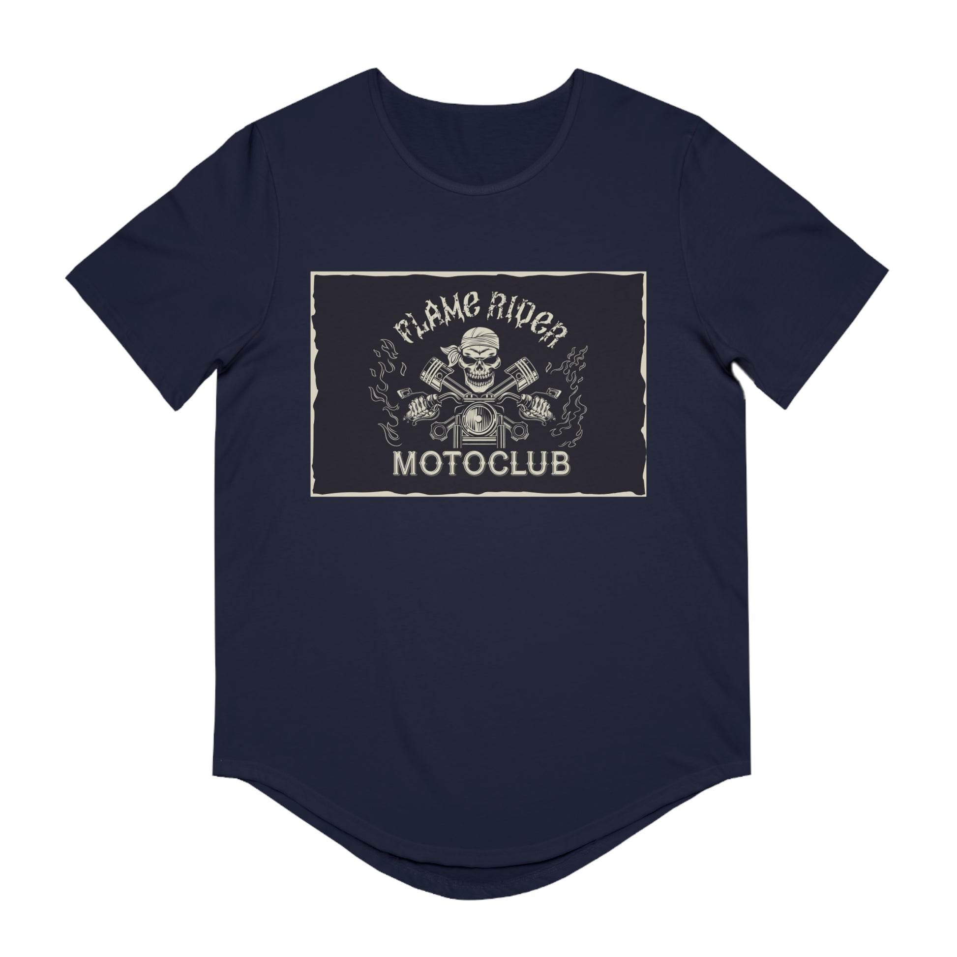 Flame Riders Moto Club Men's Jersey Curved Hem Tee