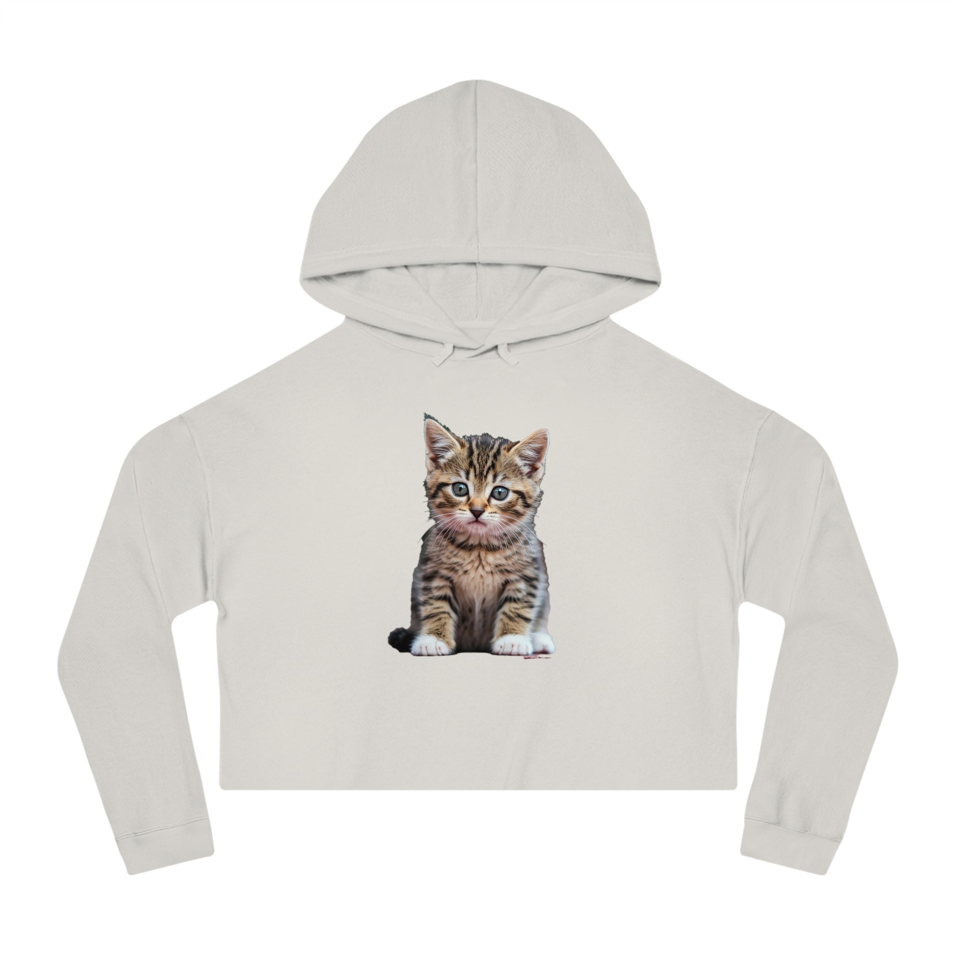 Cute Kitty Womens Cropped Hooded Sweatshirt