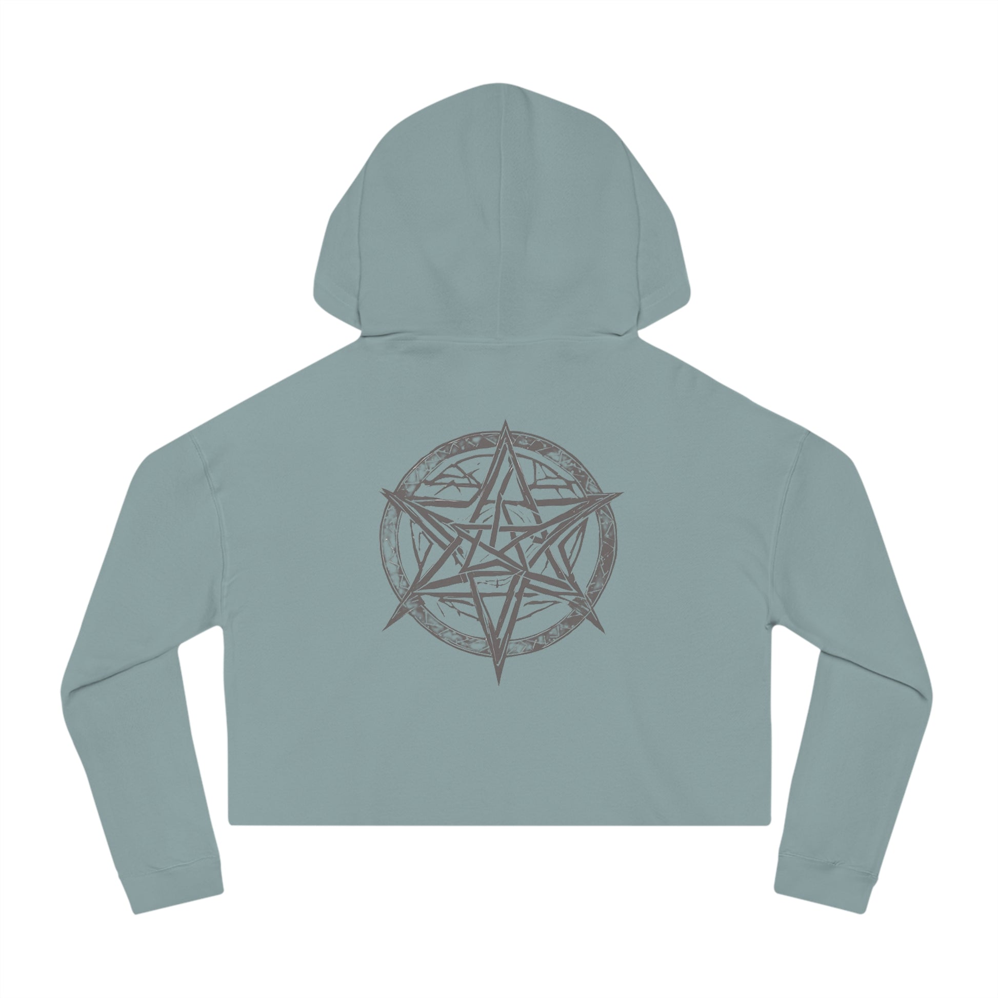 Pentagram Womens Cropped Hooded Sweatshirt