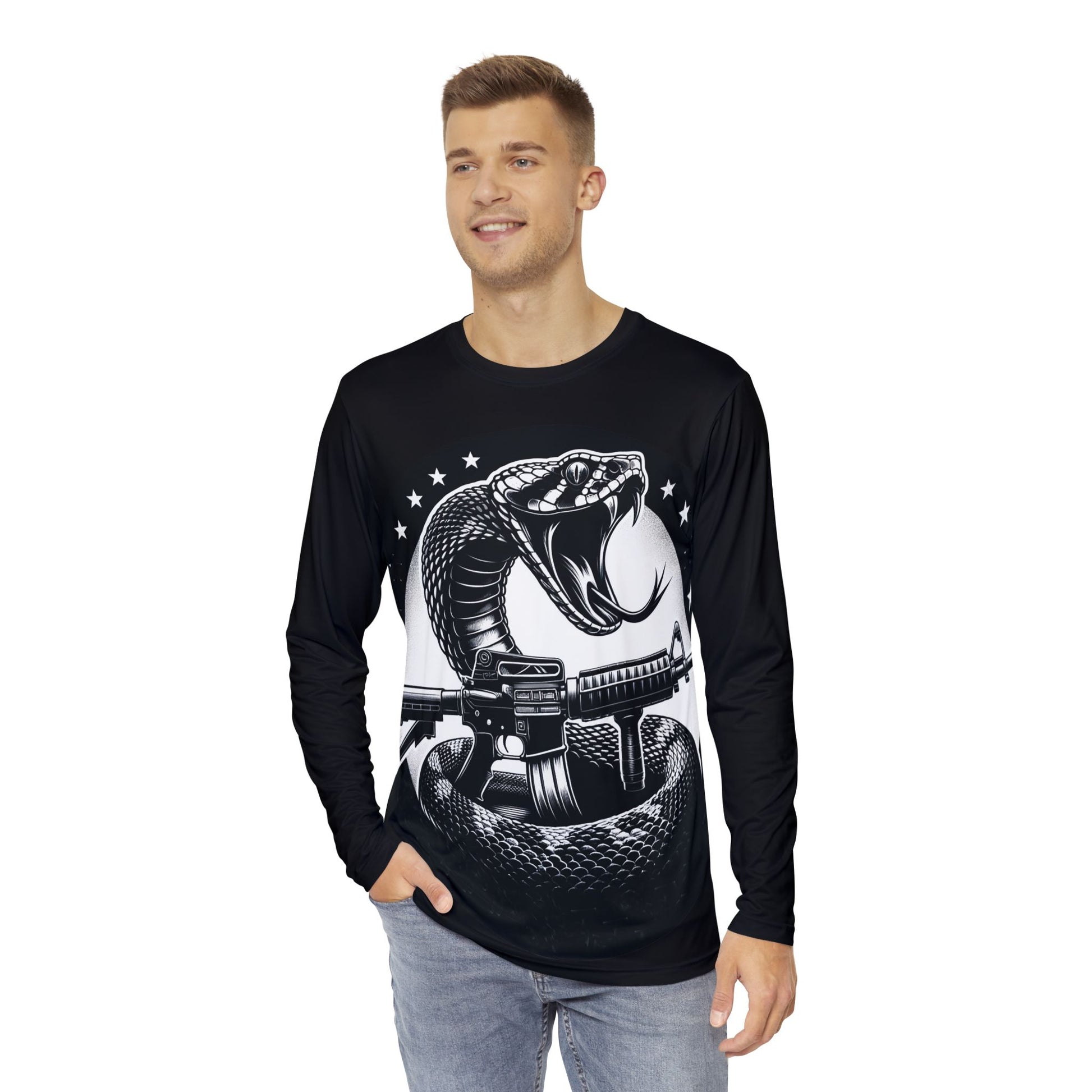 Assault Snake-Men's Long Sleeve Shirt (AOP)