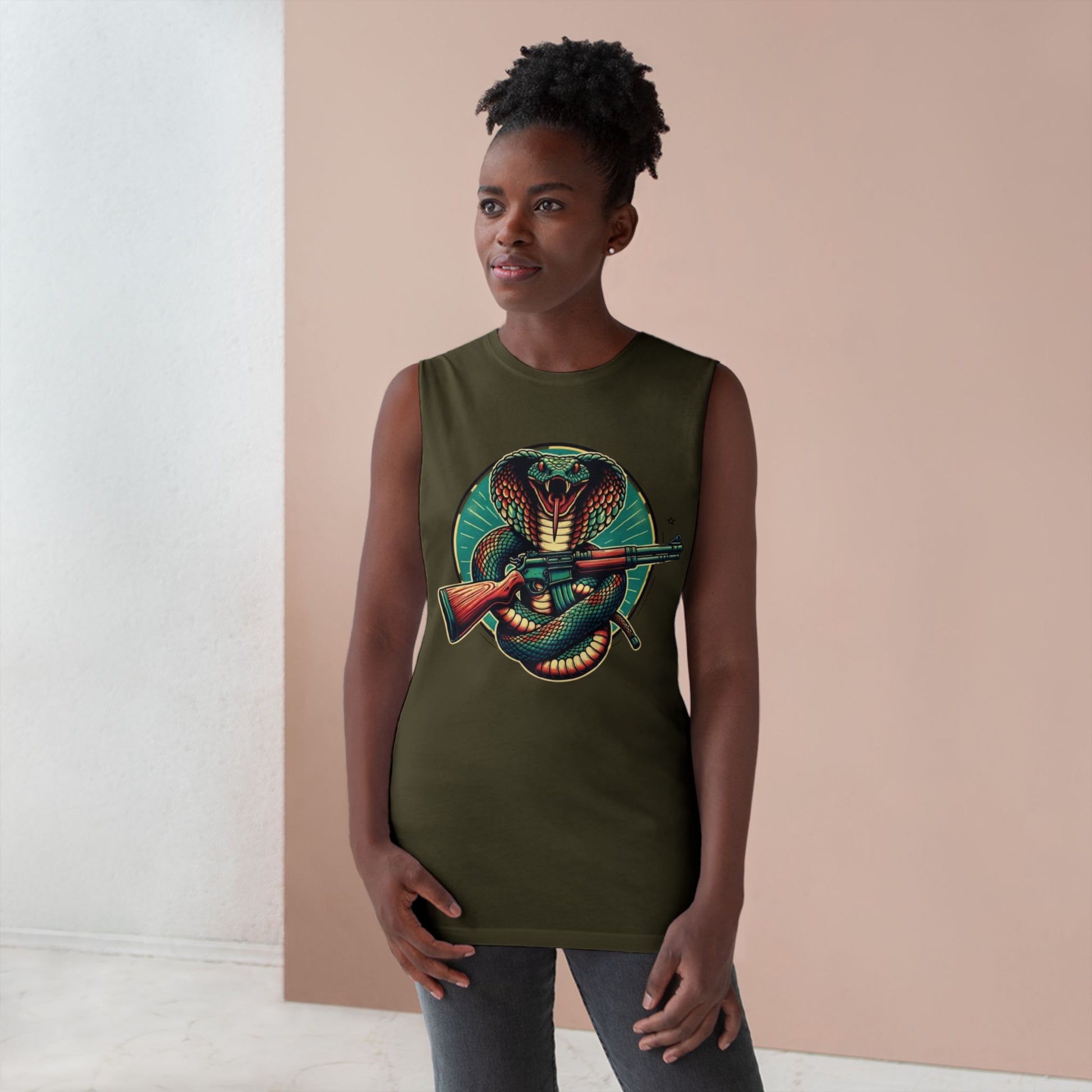 Vintage Cobra with Assault Rifle Graphic Tank Top