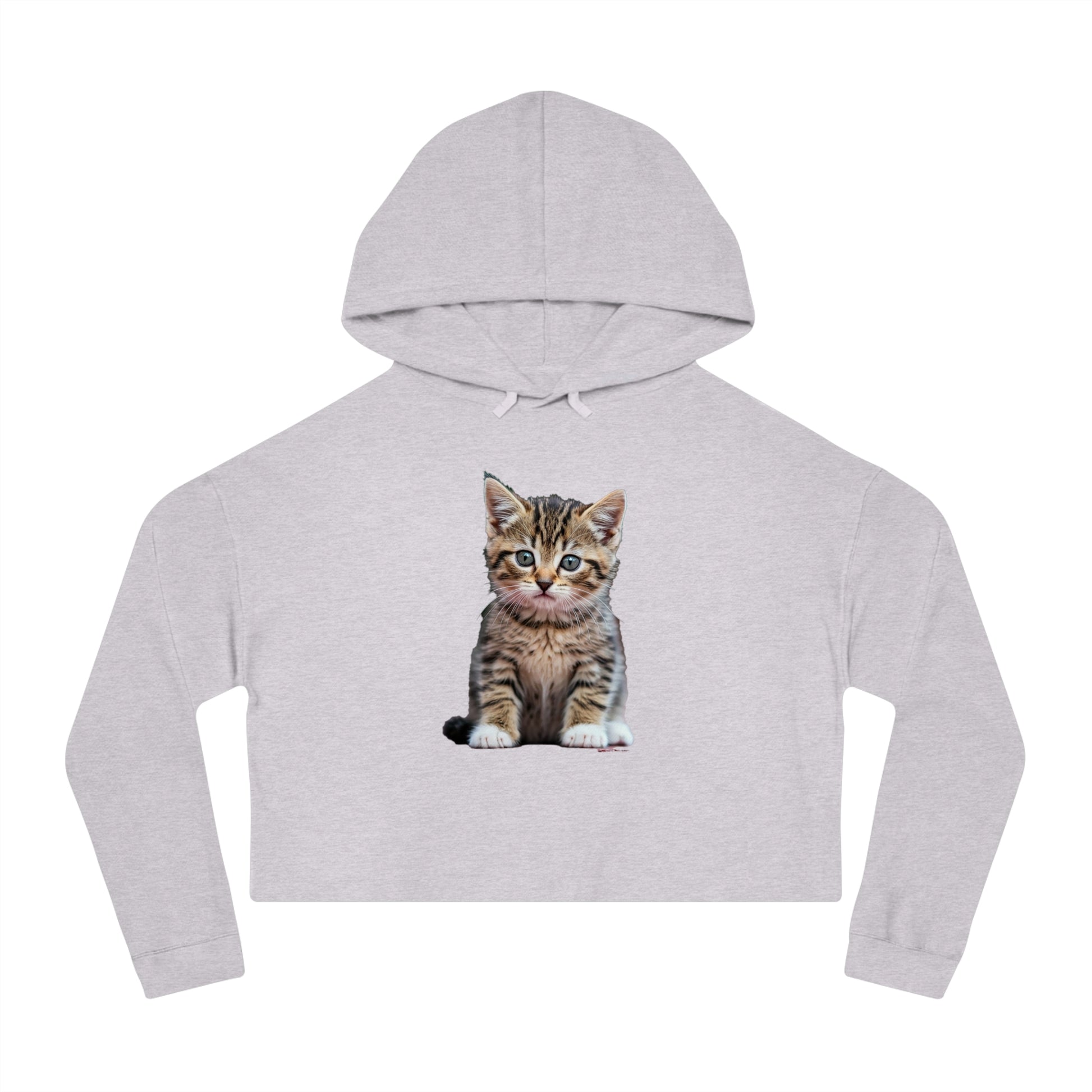 Cute Kitty Womens Cropped Hooded Sweatshirt