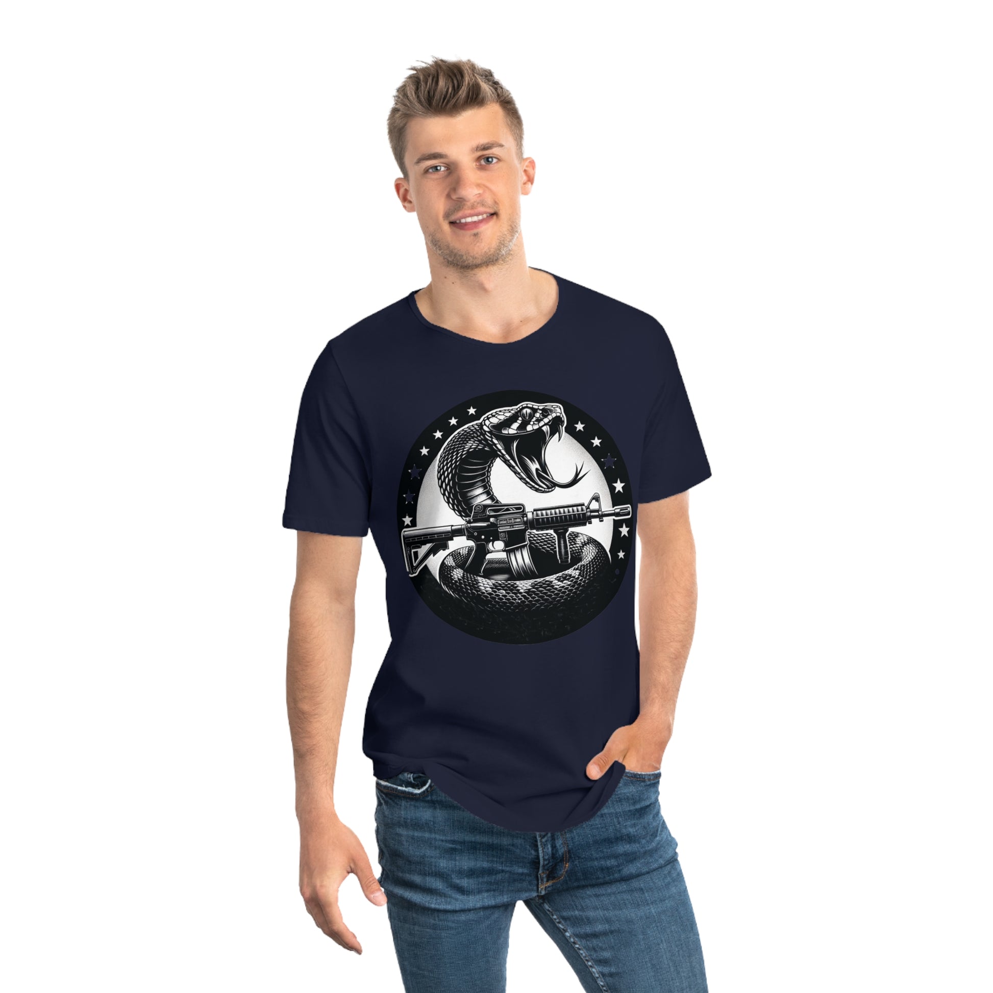 Assault Rifle Snake-Men's Jersey Curved Hem Tee