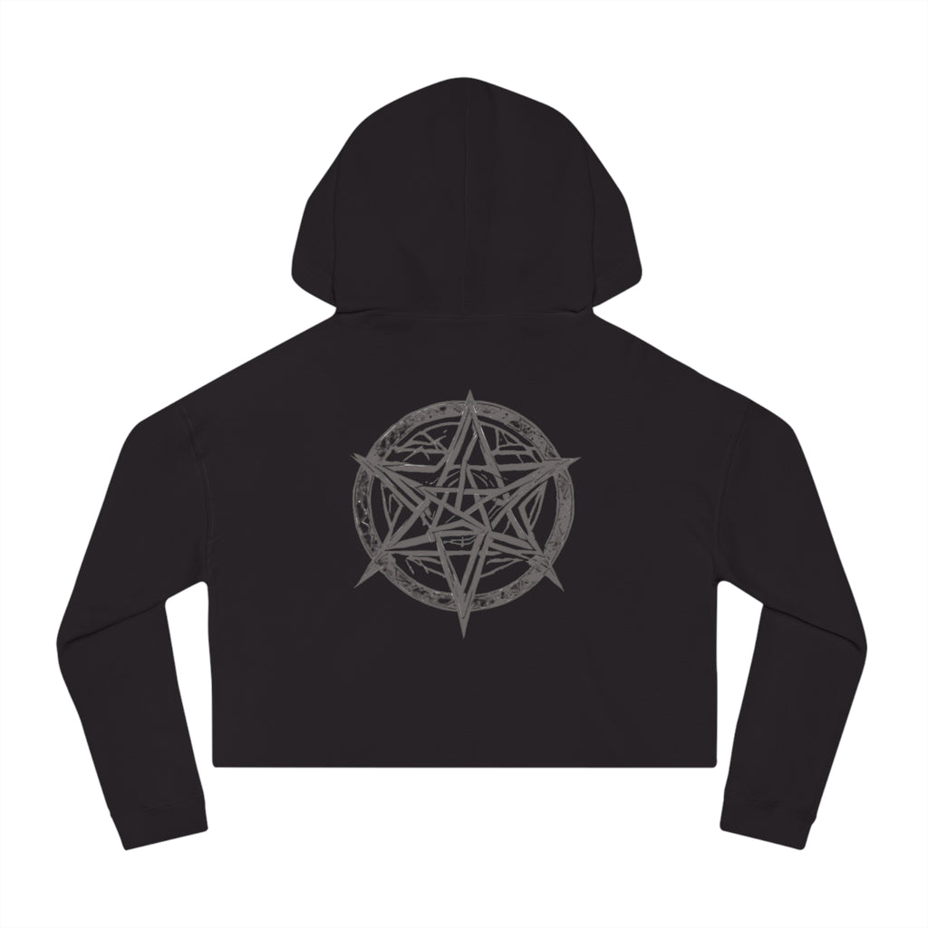 Pentagram Womens Cropped Hooded Sweatshirt