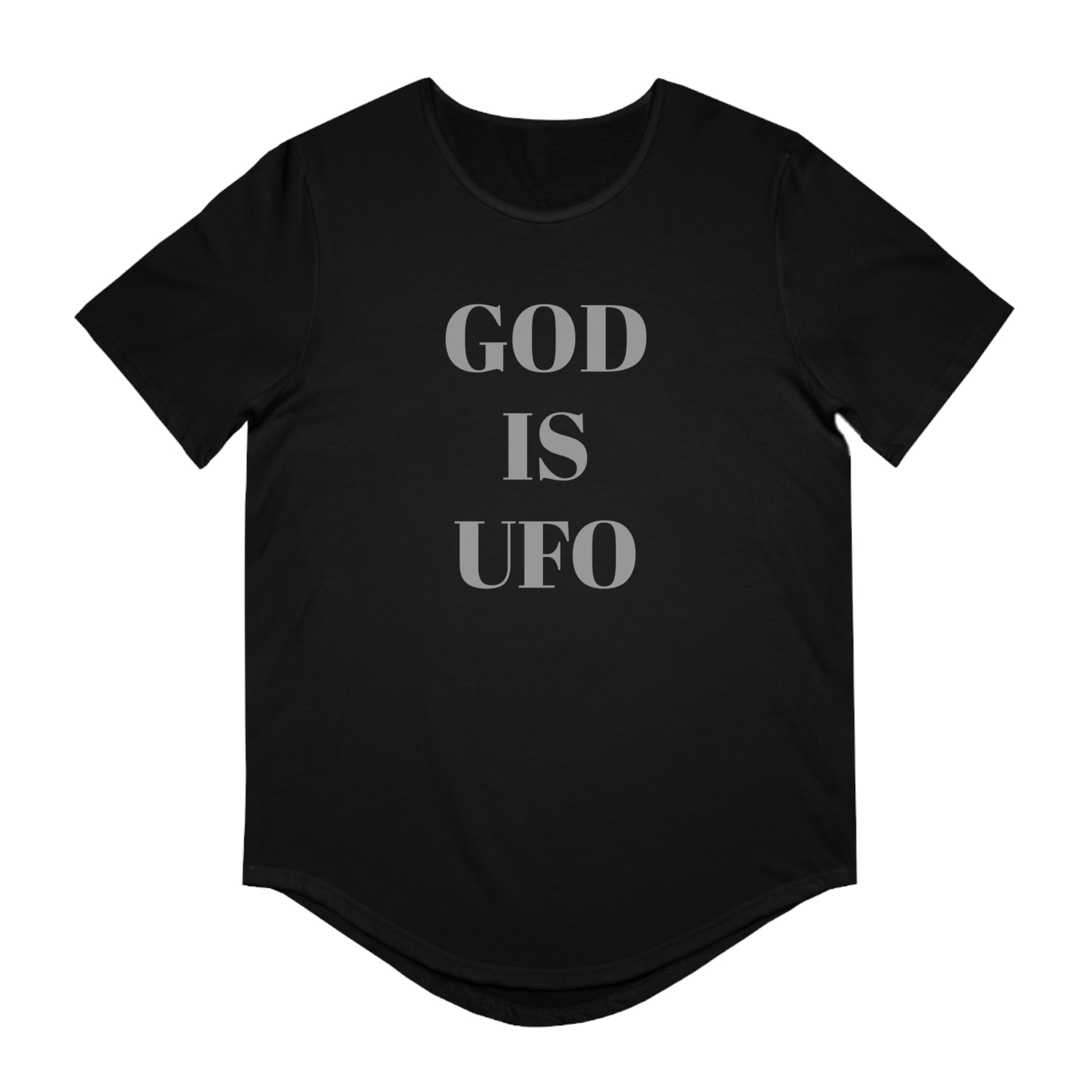 God is UFO Men's Jersey Curved Hem Tee