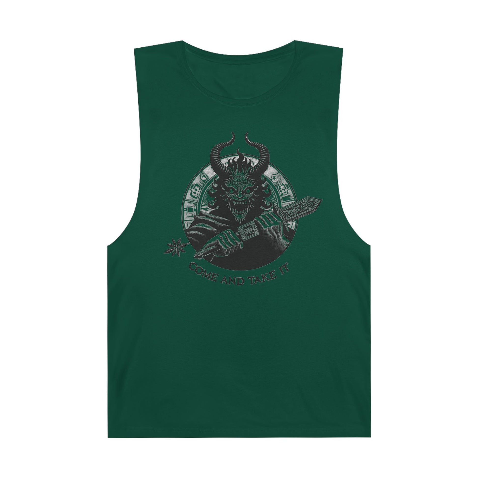 Come and Take It Demon Sleeveless Tee-Gothic Tank Top – Edgy Graphic Sleeveless Tee, Alternative Style