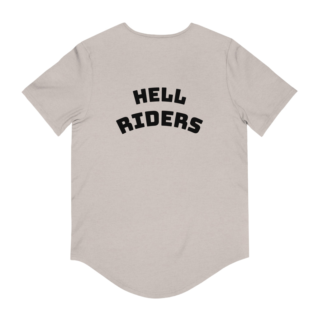 Hell Riders-Men's Jersey Curved Hem Tee, Biker Shirt, Hell Riders Tee, Motorcycle Apparel