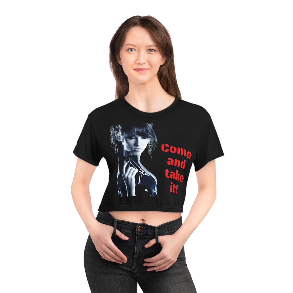 Come and take it! AOP Crop Tee