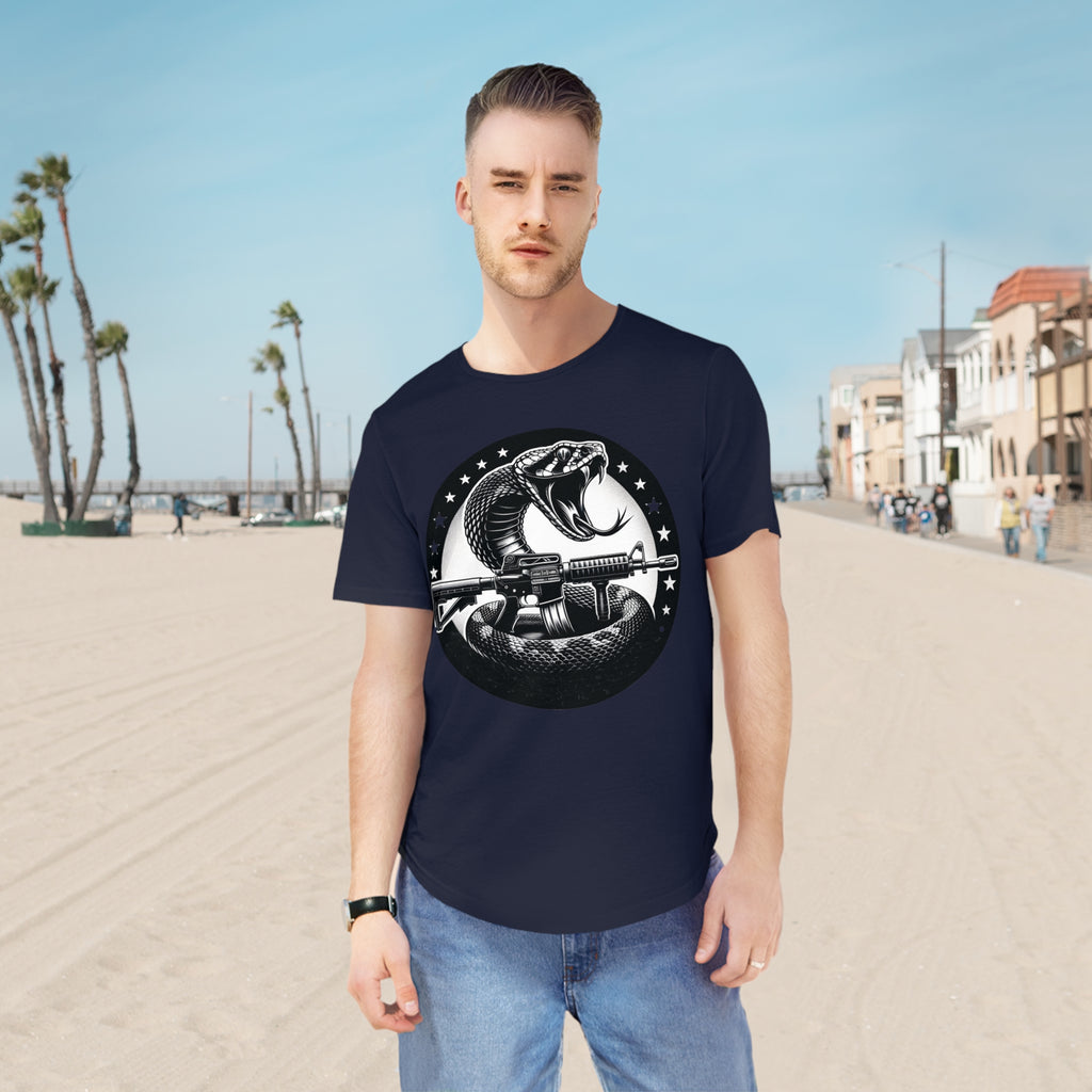 Assault Rifle Snake-Men's Jersey Curved Hem Tee
