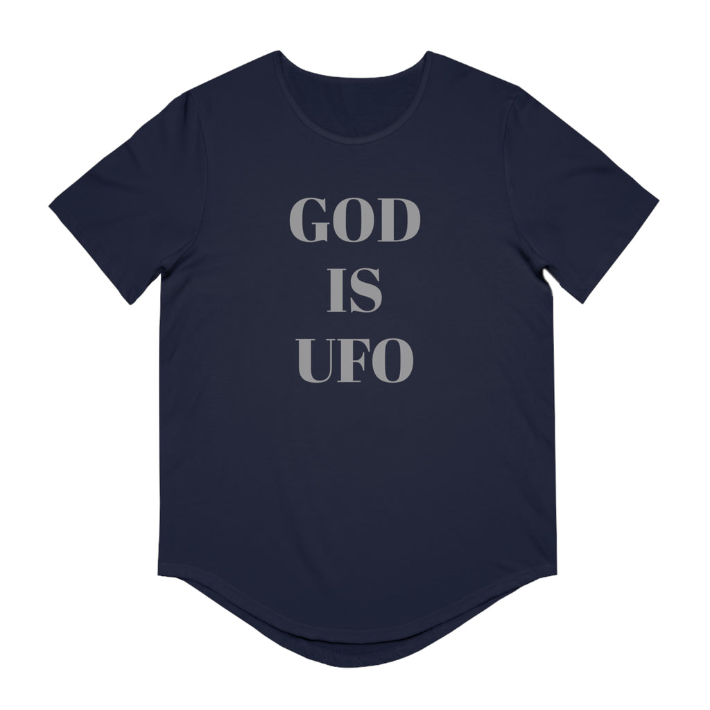 God is UFO Men's Jersey Curved Hem Tee