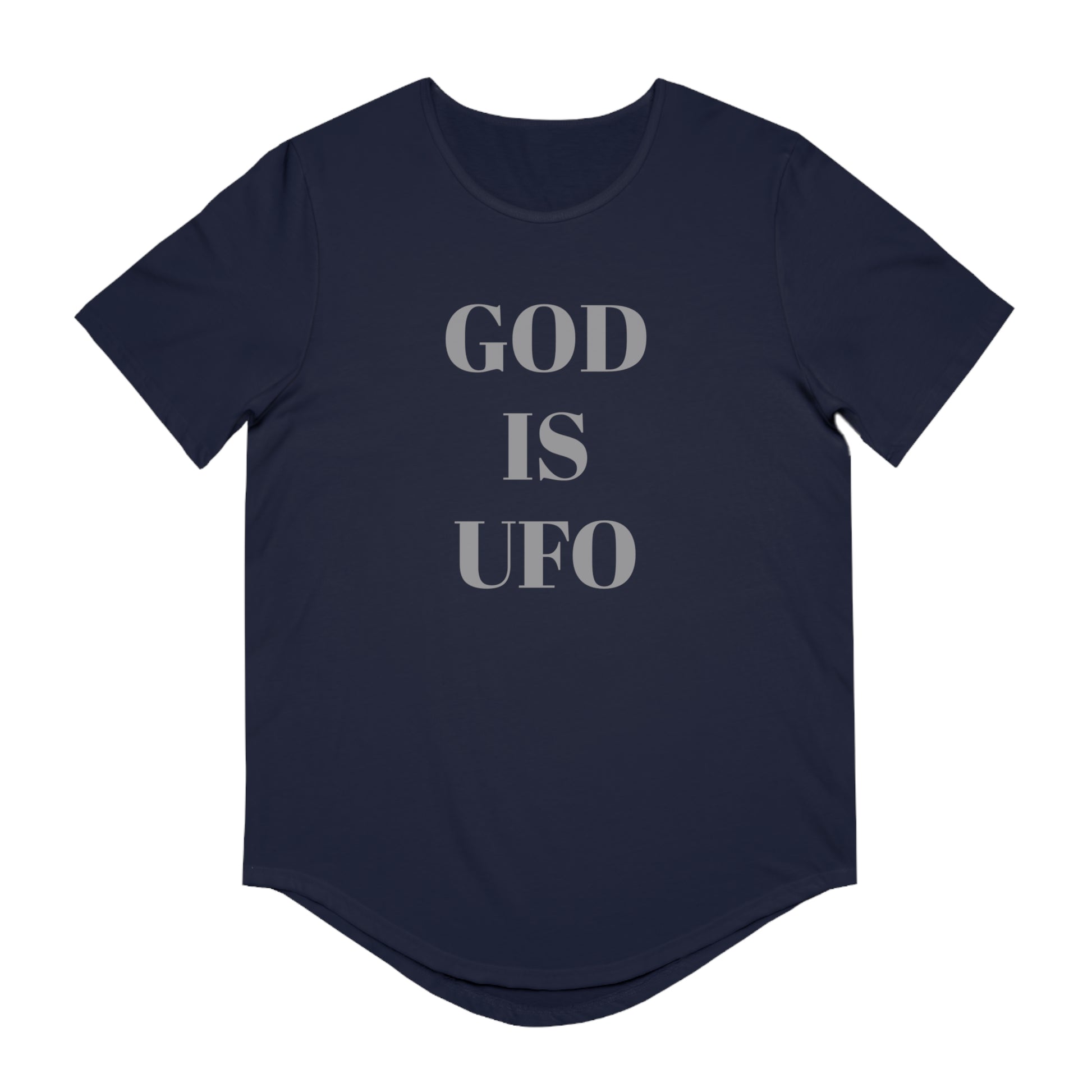 God is UFO Men's Jersey Curved Hem Tee