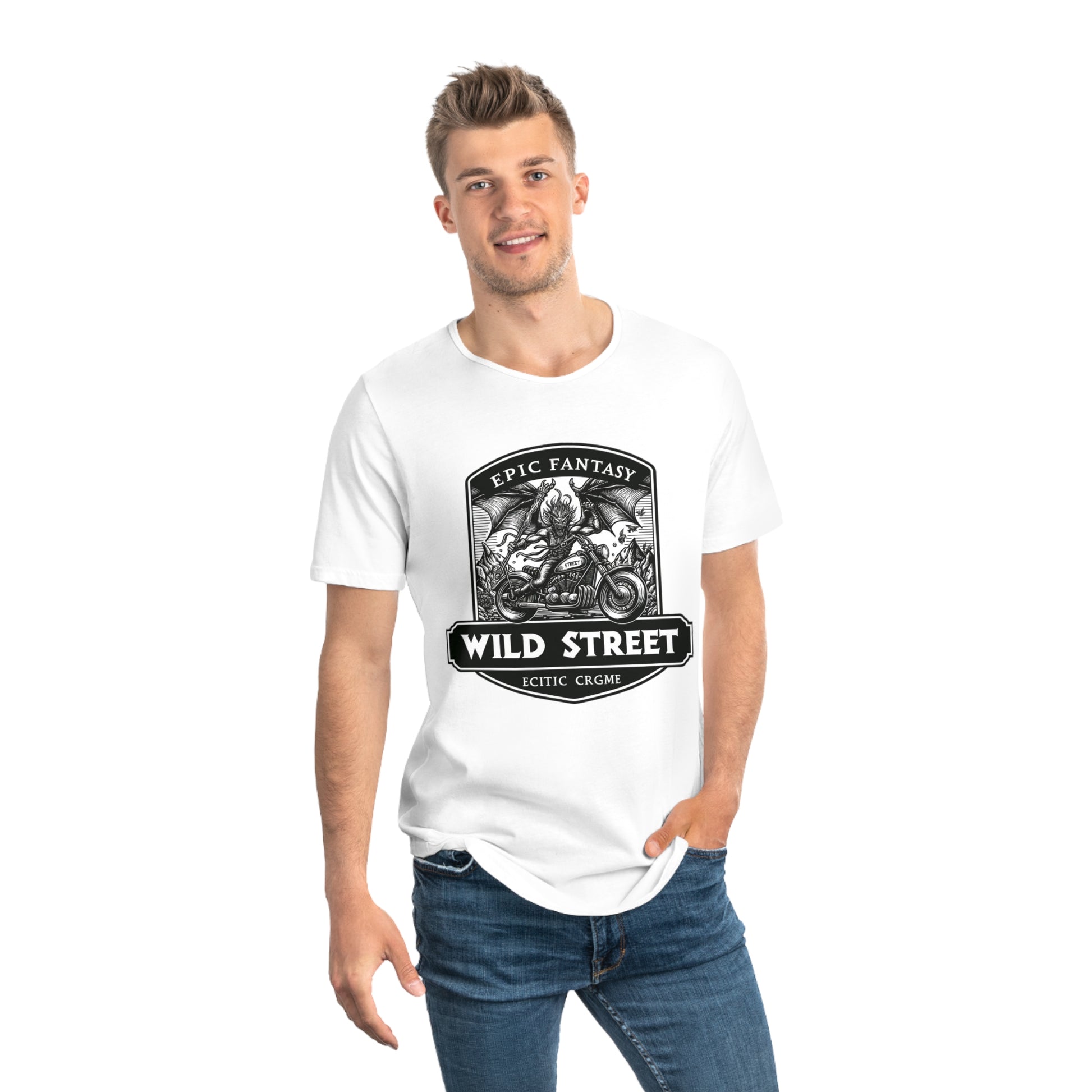 EPIC FANTASY-Men's Jersey Curved Hem Tee