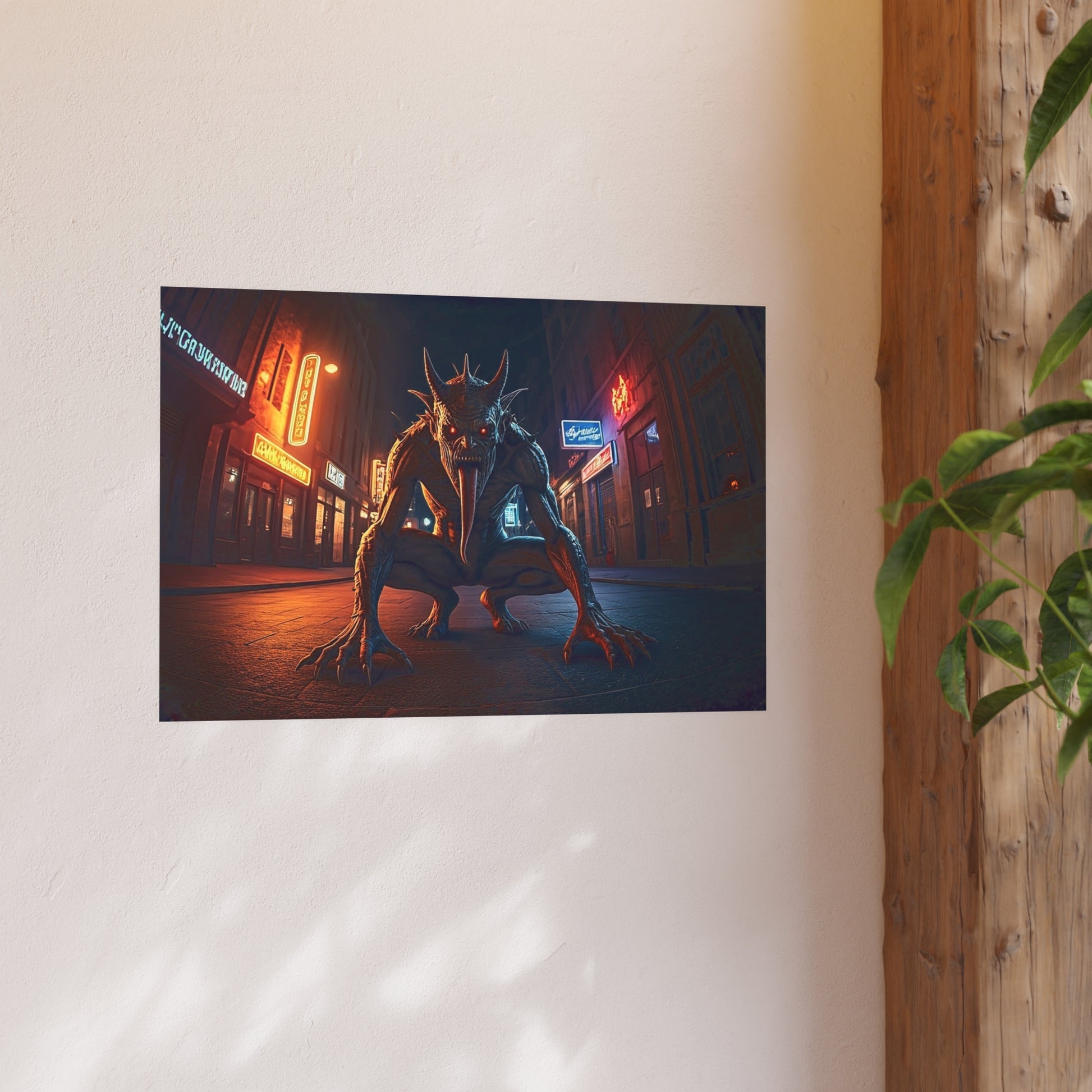 Demon on the Streets at Night Satin and Archival Matte Poster