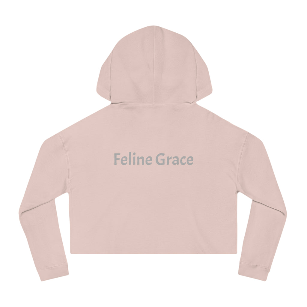 Cute Kitty Womens Cropped Hooded Sweatshirt