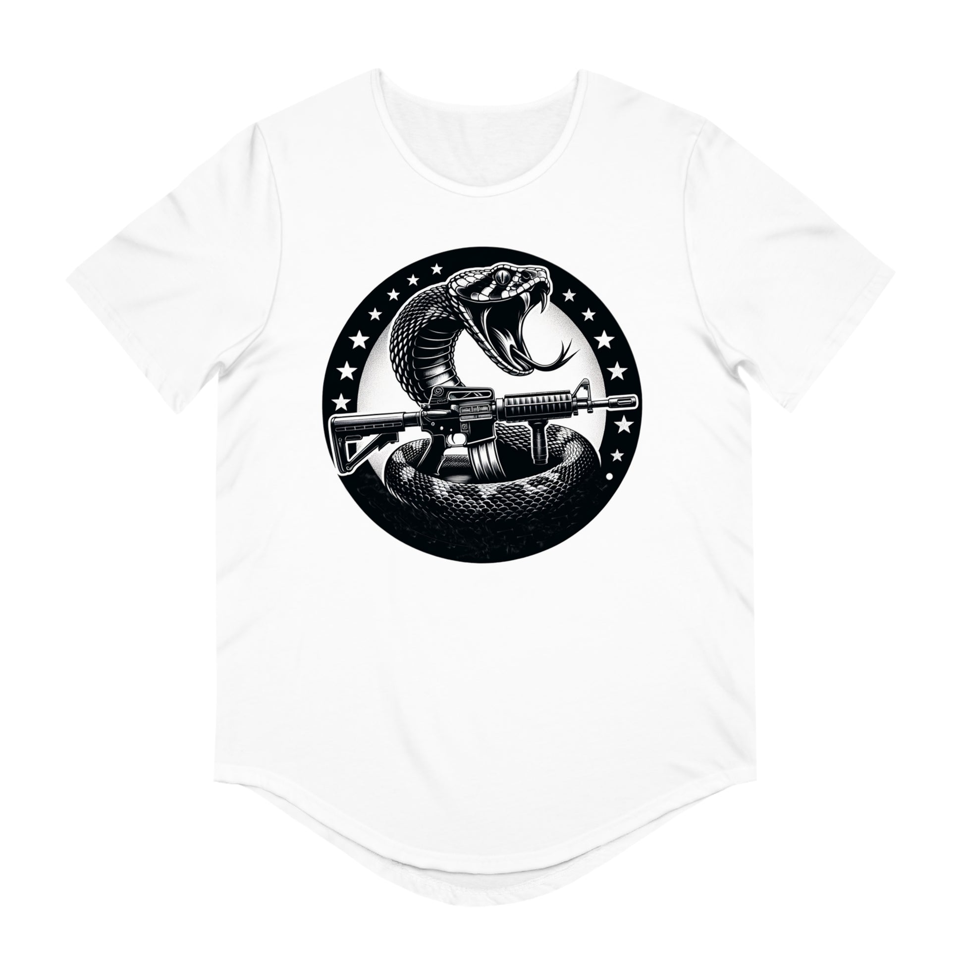 Assault Rifle Snake-Men's Jersey Curved Hem Tee