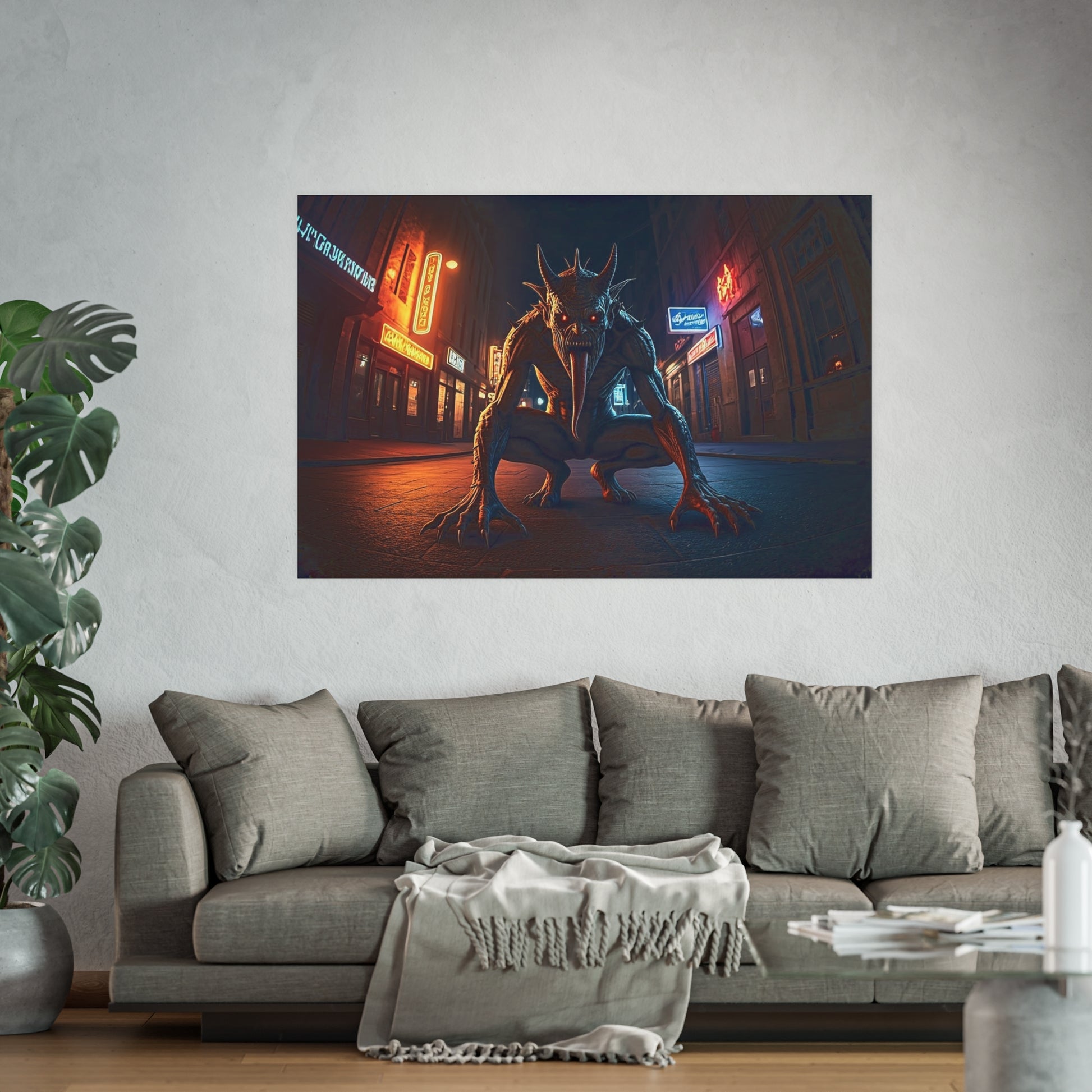 Demon on the Streets at Night Satin and Archival Matte Poster