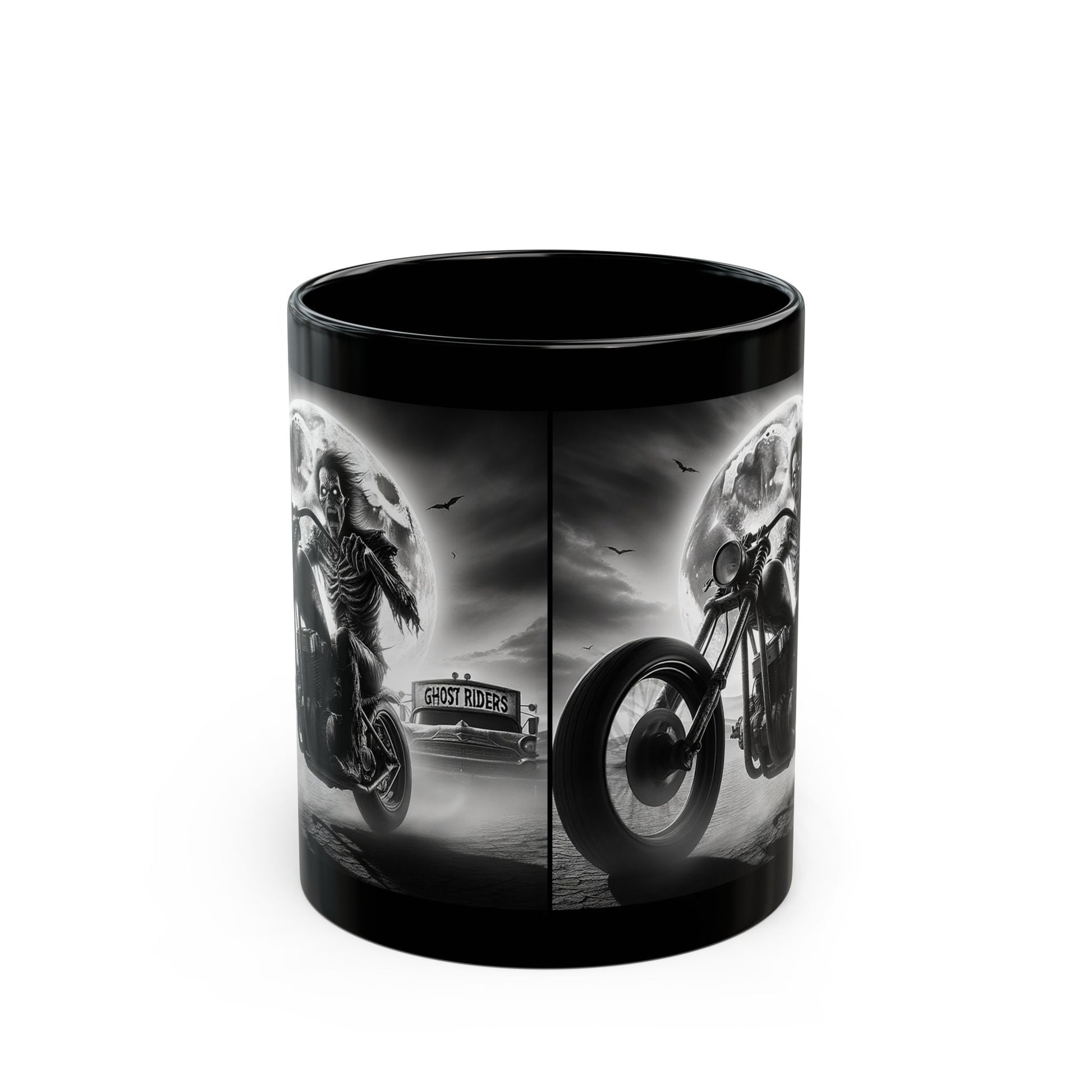 Demon Moon Rider Black Mug (11oz, 15oz)