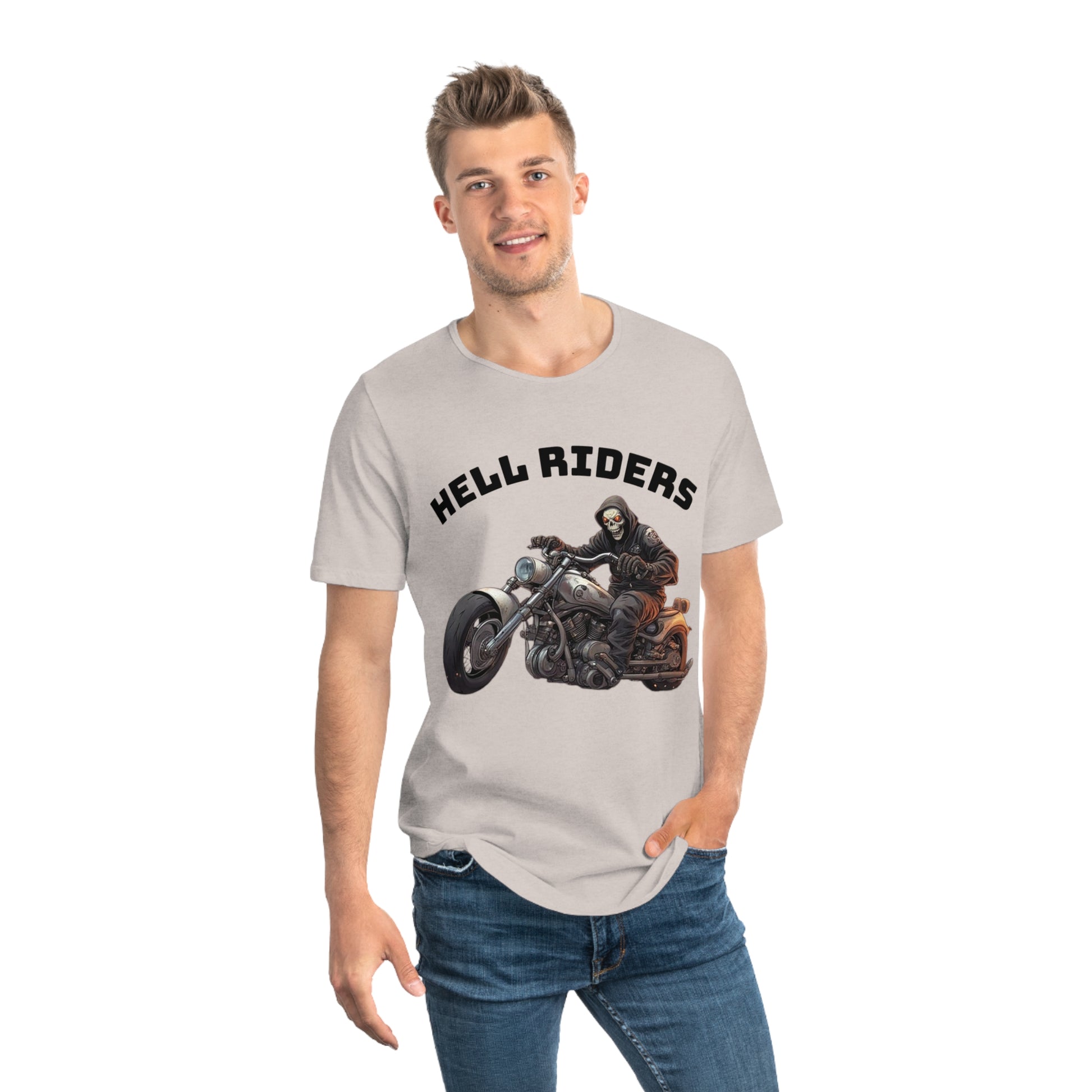 Hell Riders-Men's Jersey Curved Hem Tee, Biker Shirt, Hell Riders Tee, Motorcycle Apparel