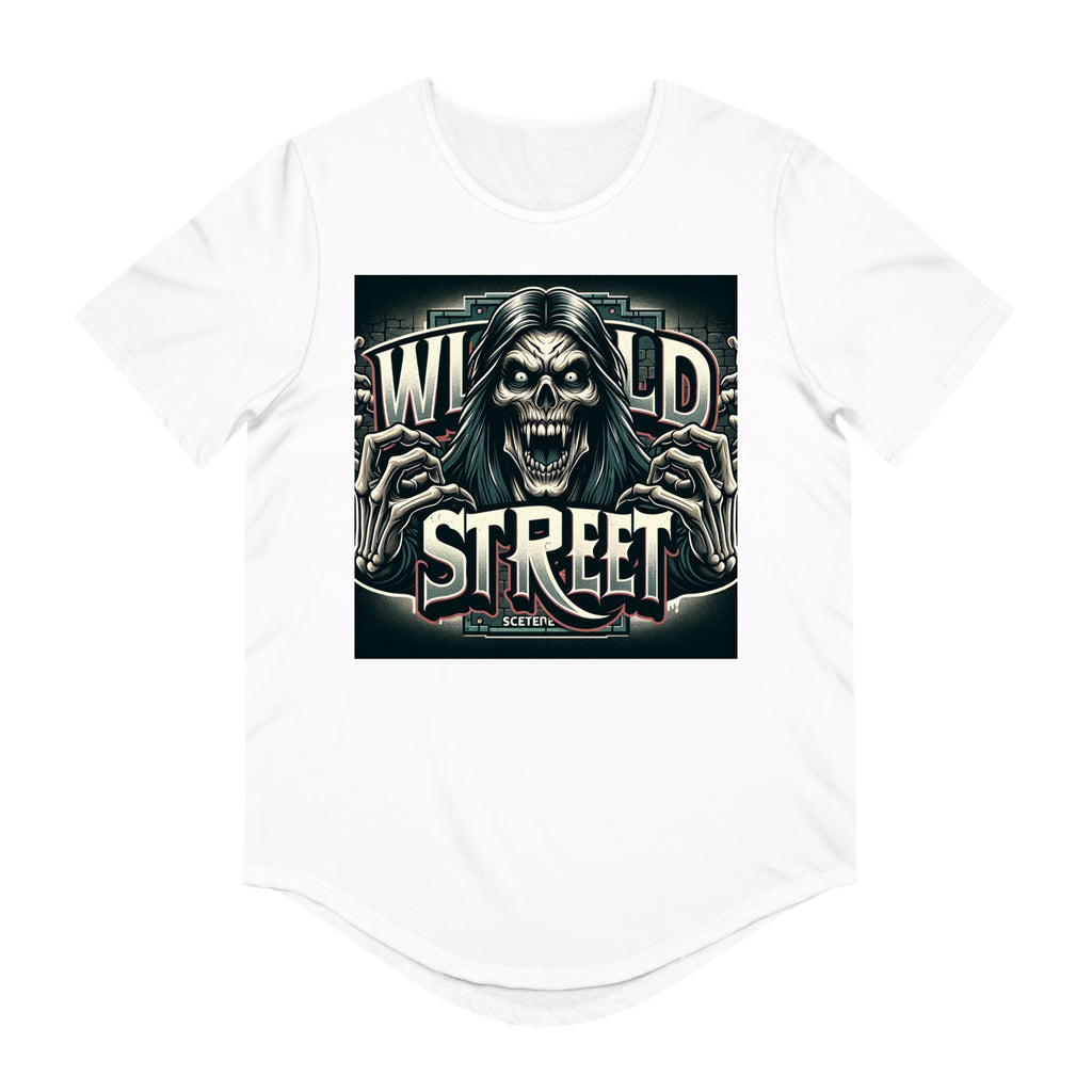 WILD STREET DEMON-Men's Jersey Curved Hem Tee
