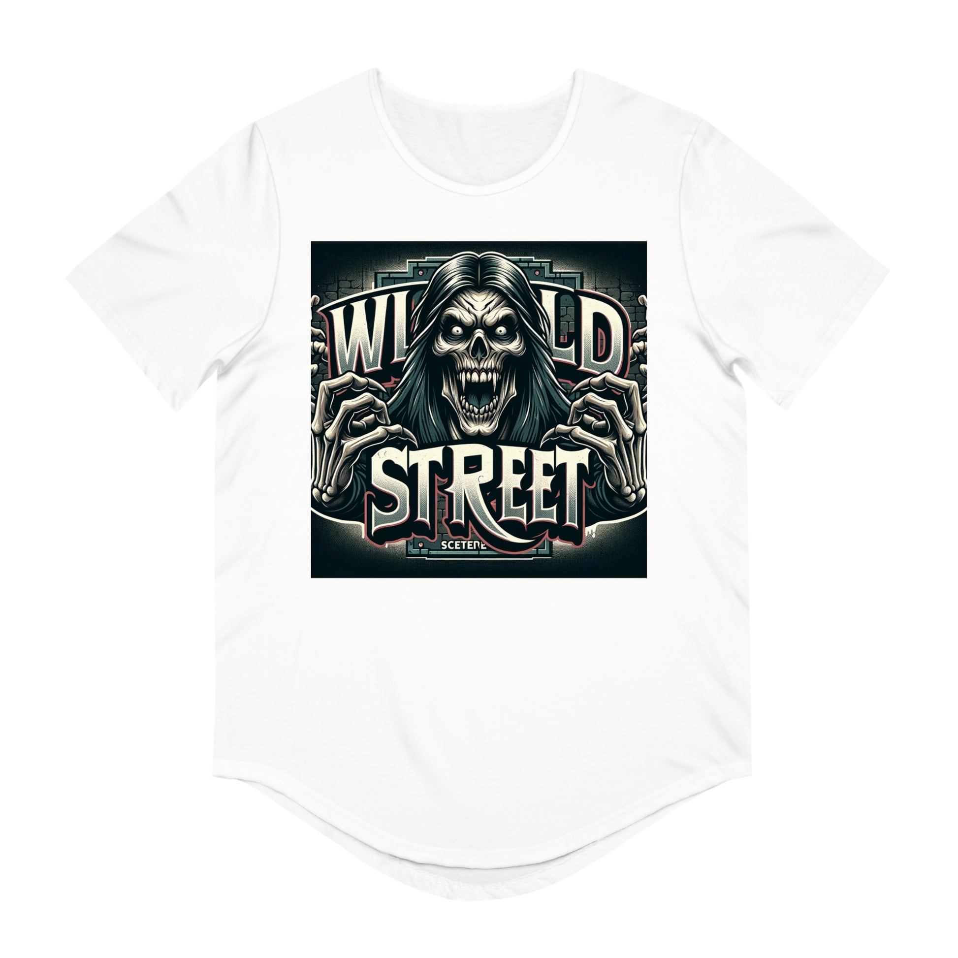 WILD STREET DEMON-Men's Jersey Curved Hem Tee