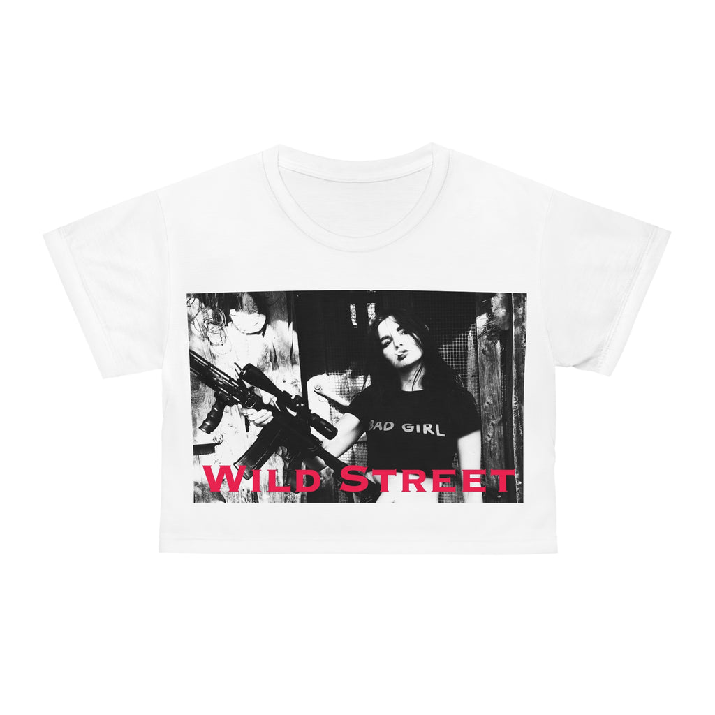 WILD STREET MOTORCYCLE CLUB-White AOP Crop Tee