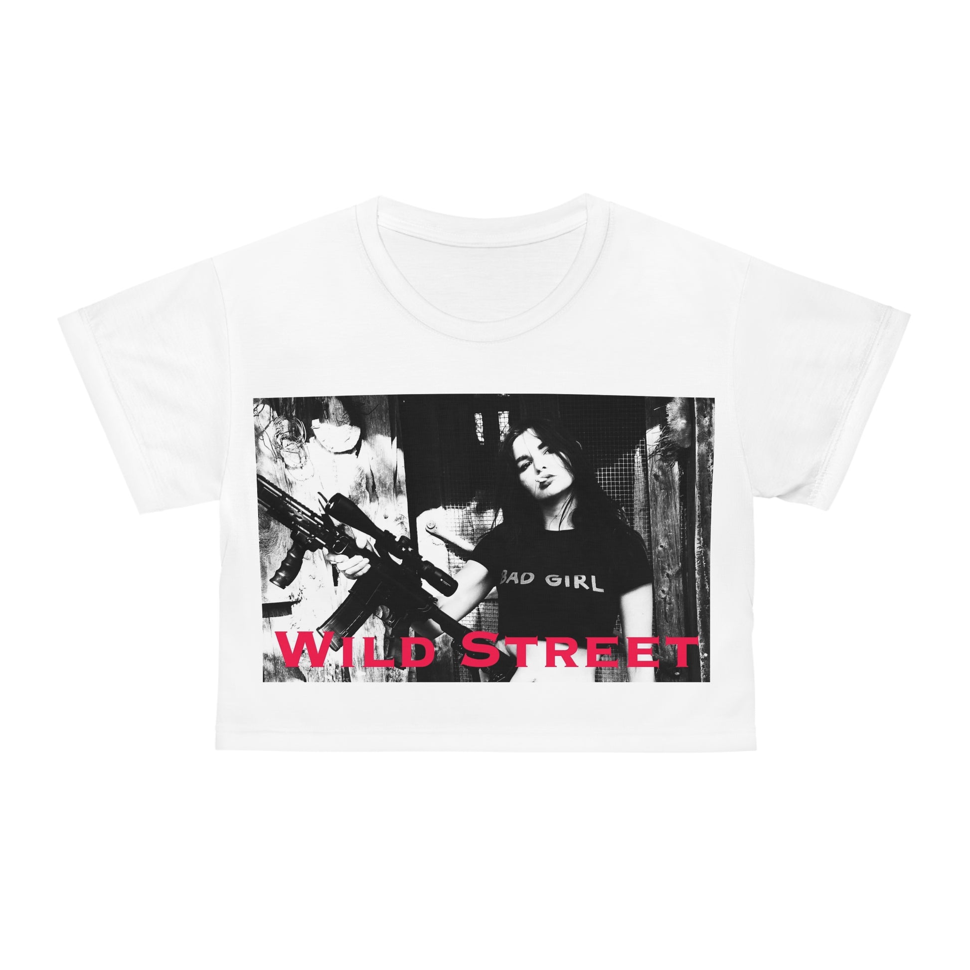WILD STREET MOTORCYCLE CLUB-White AOP Crop Tee