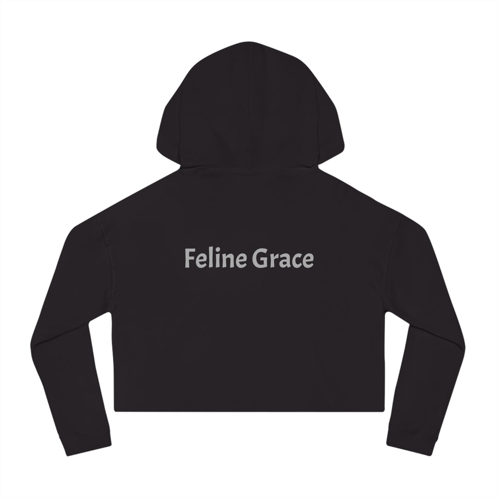 Cute Kitty Womens Cropped Hooded Sweatshirt