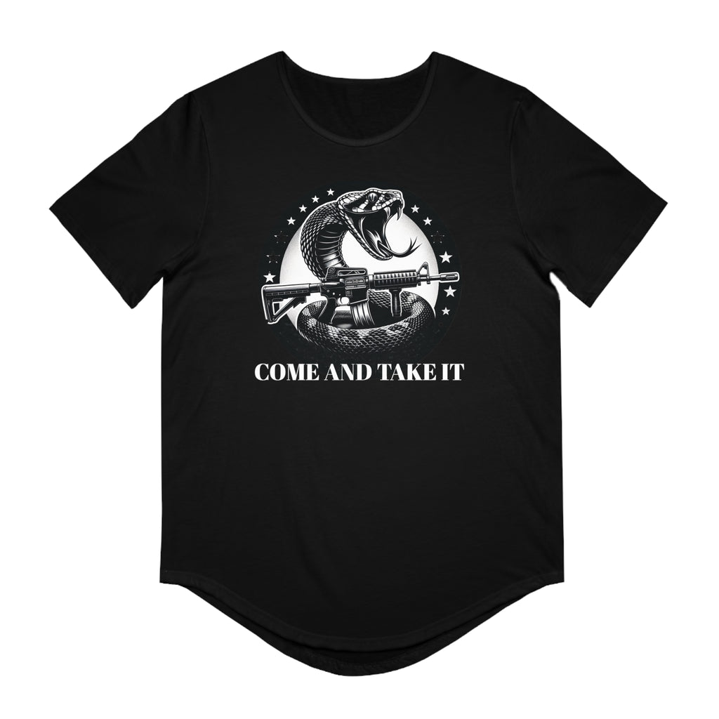 COME AND TAKE IT-Men's Jersey Curved Hem Tee
