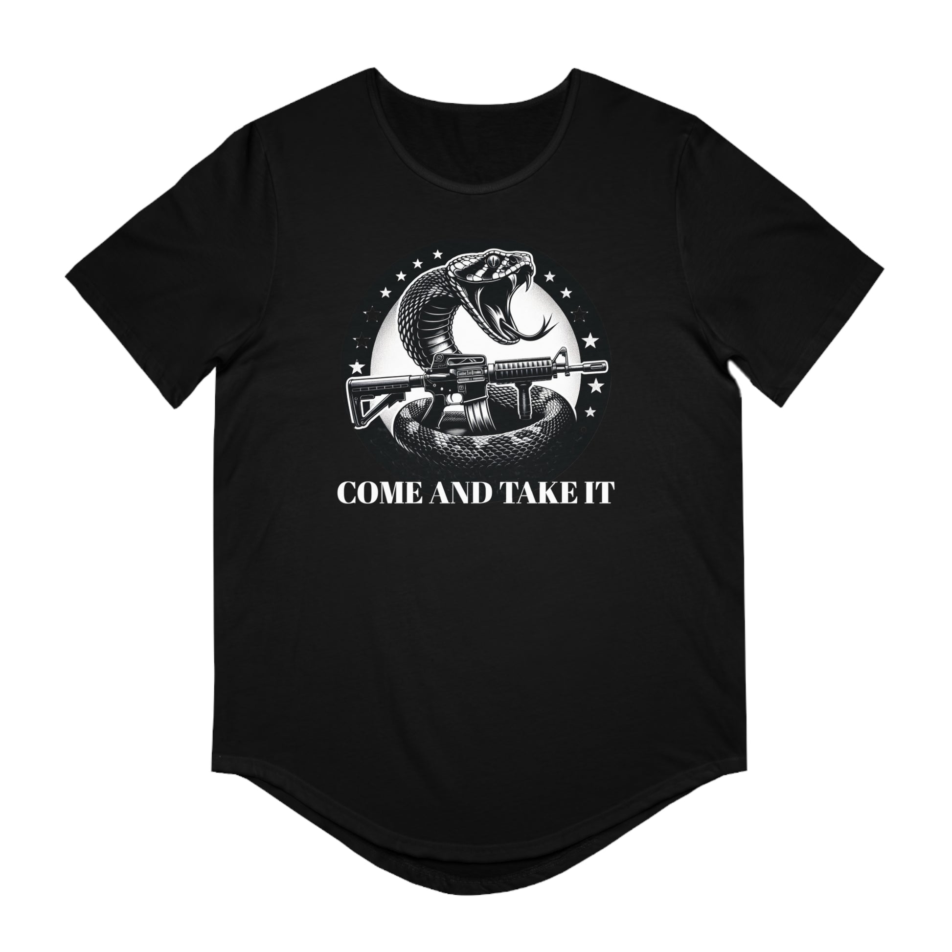 COME AND TAKE IT-Men's Jersey Curved Hem Tee