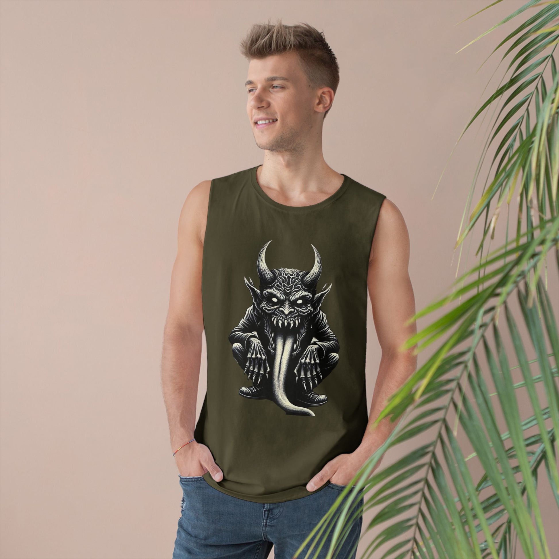 Demon Sleeveless Tee-Unisex Graphic Tank Top featuring Demon Design, Streetwear