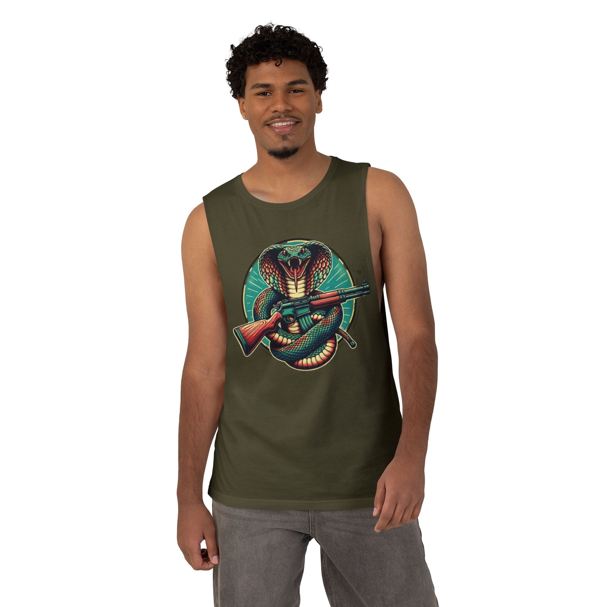Vintage Cobra with Assault Rifle Graphic Tank Top