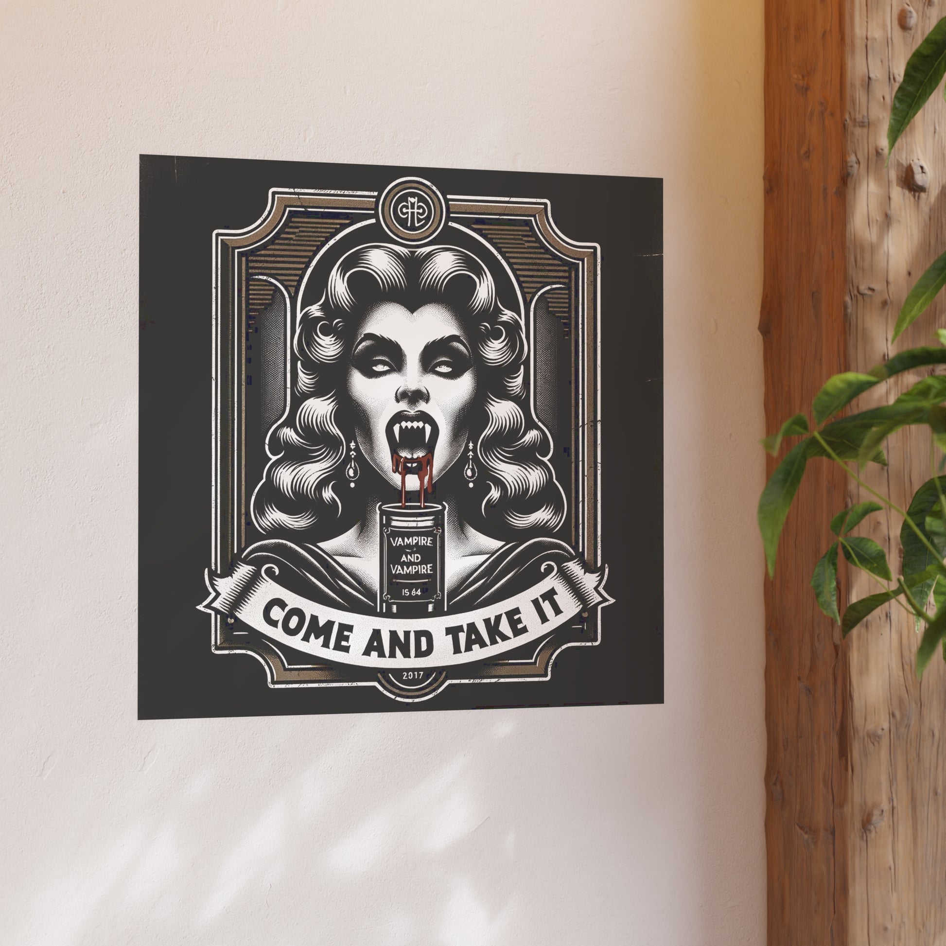 Vampire Art Poster, Gothic Wall Decor, Horror Art Print
