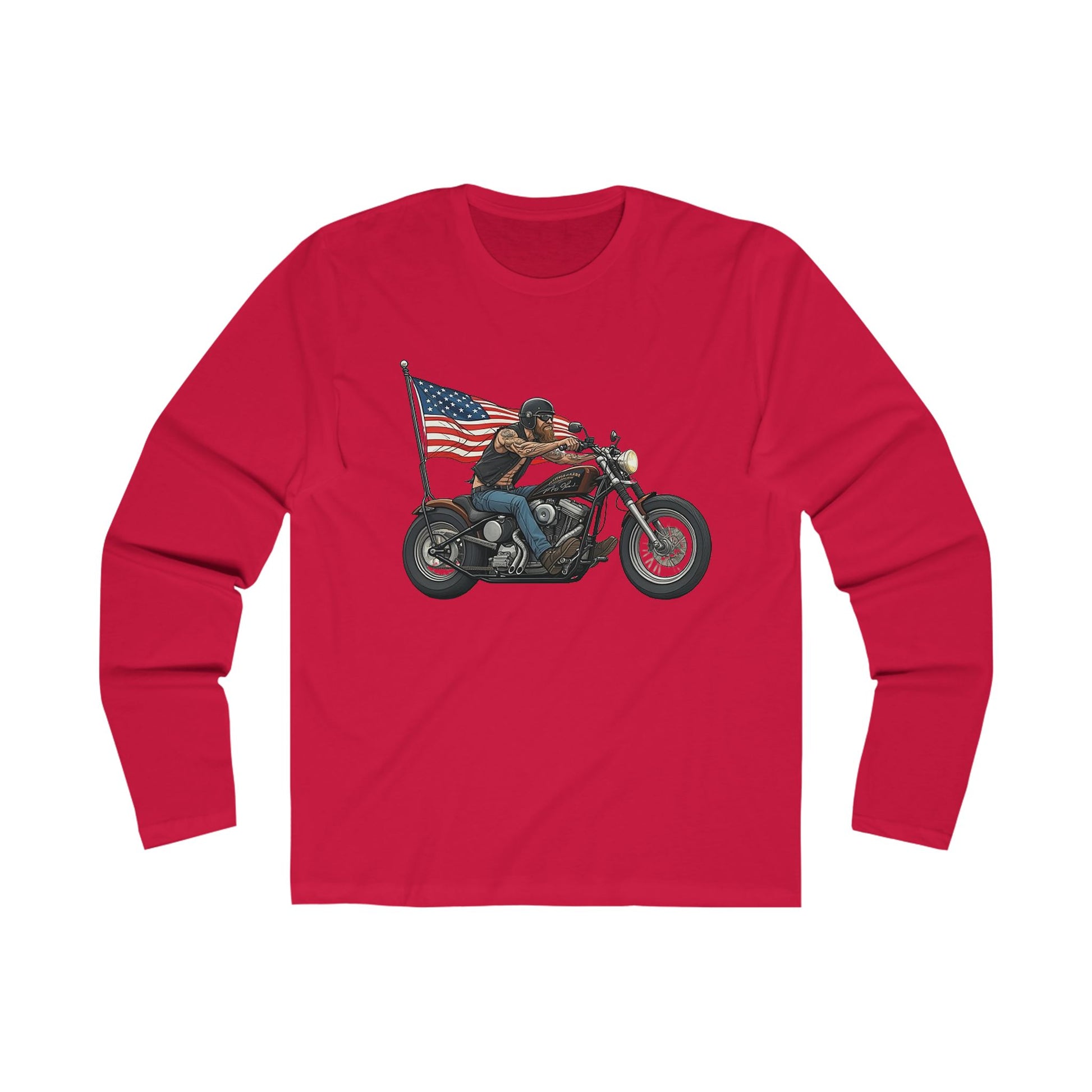 American Biker Men's Long Sleeve Crew Tee