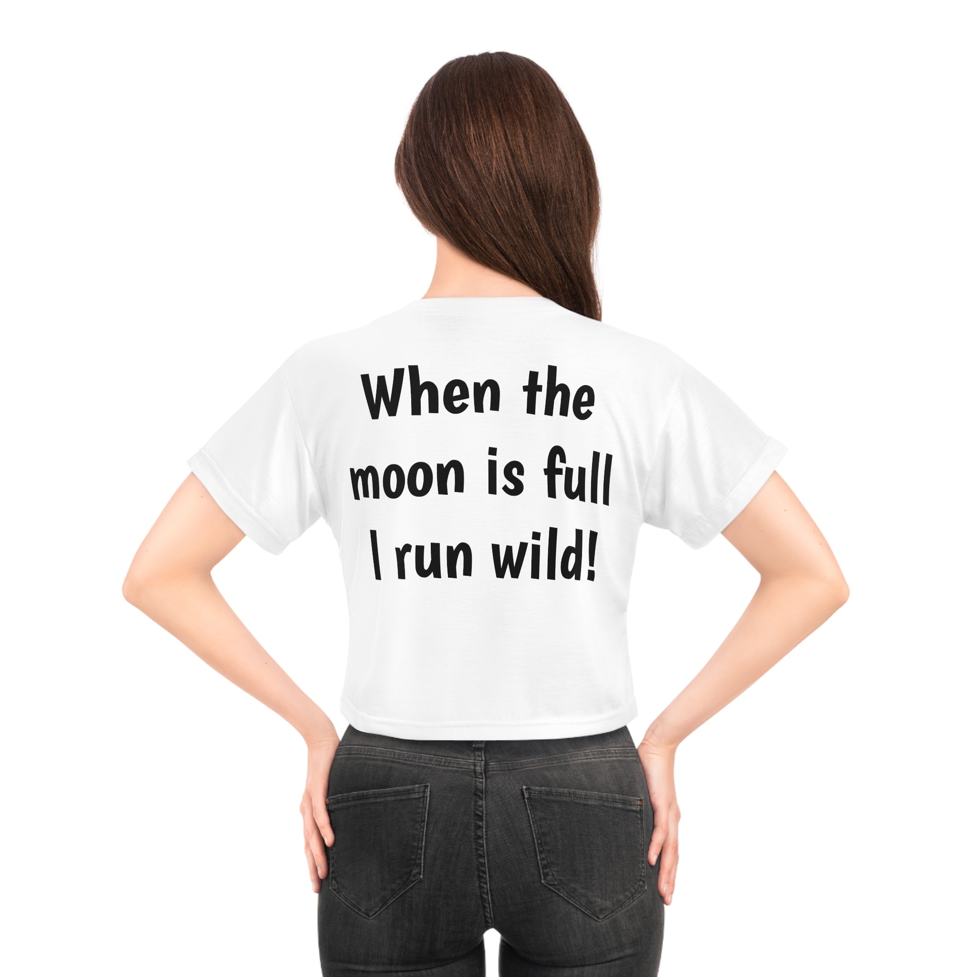 WEREWOLF white AOP Crop Tee