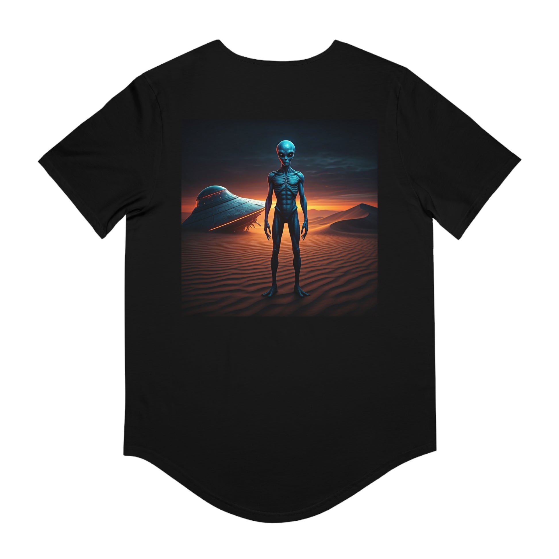 God is UFO Men's Jersey Curved Hem Tee