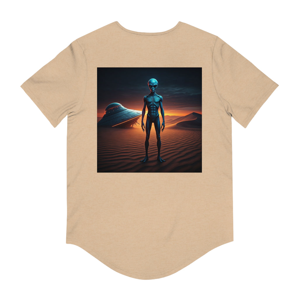 God is UFO Men's Jersey Curved Hem Tee