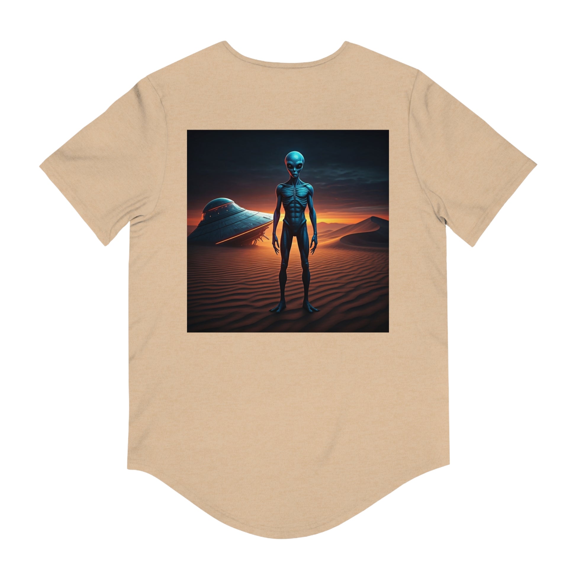 God is UFO Men's Jersey Curved Hem Tee